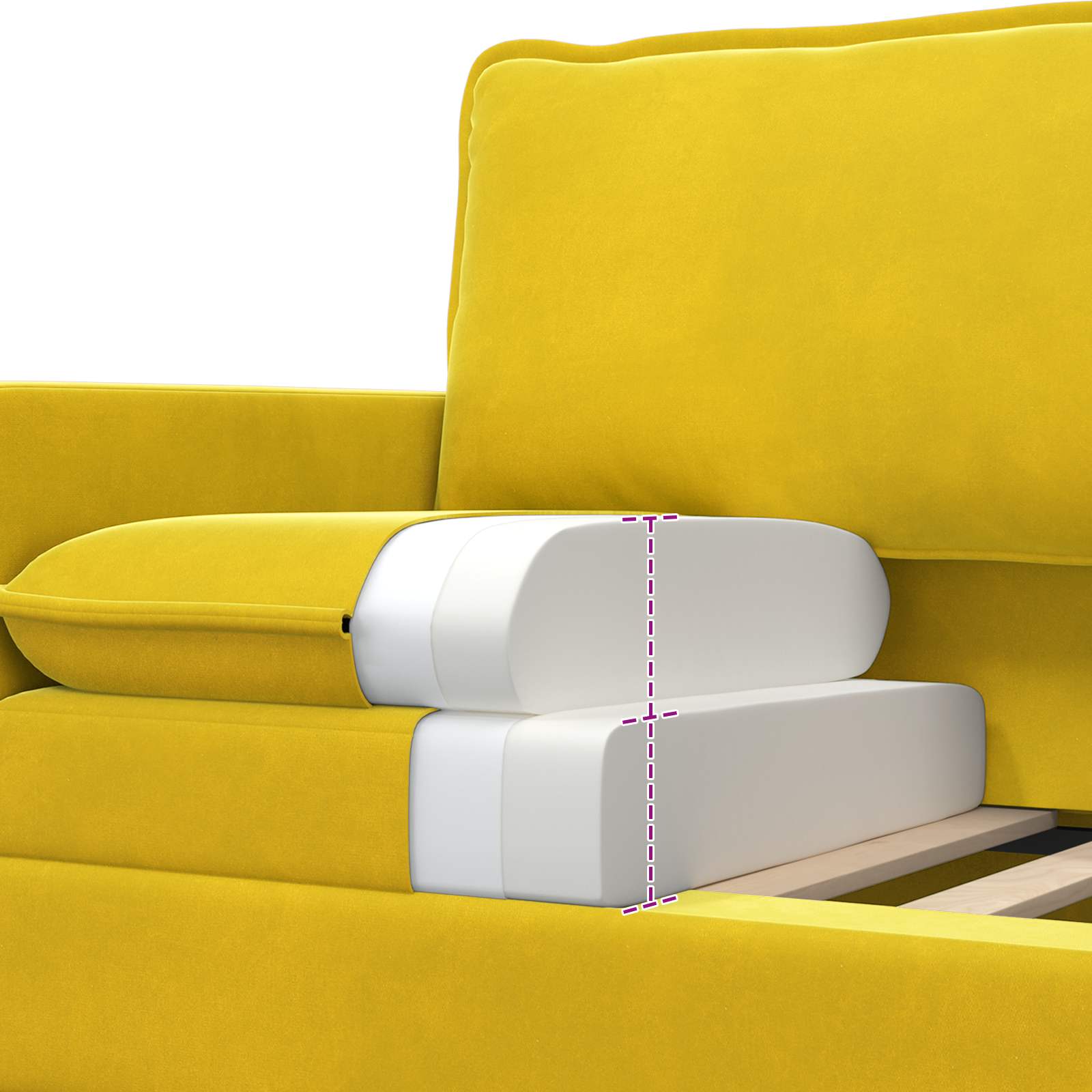 vidaXL Sofa żółty 126 x 81 x 87,5 cm Welur