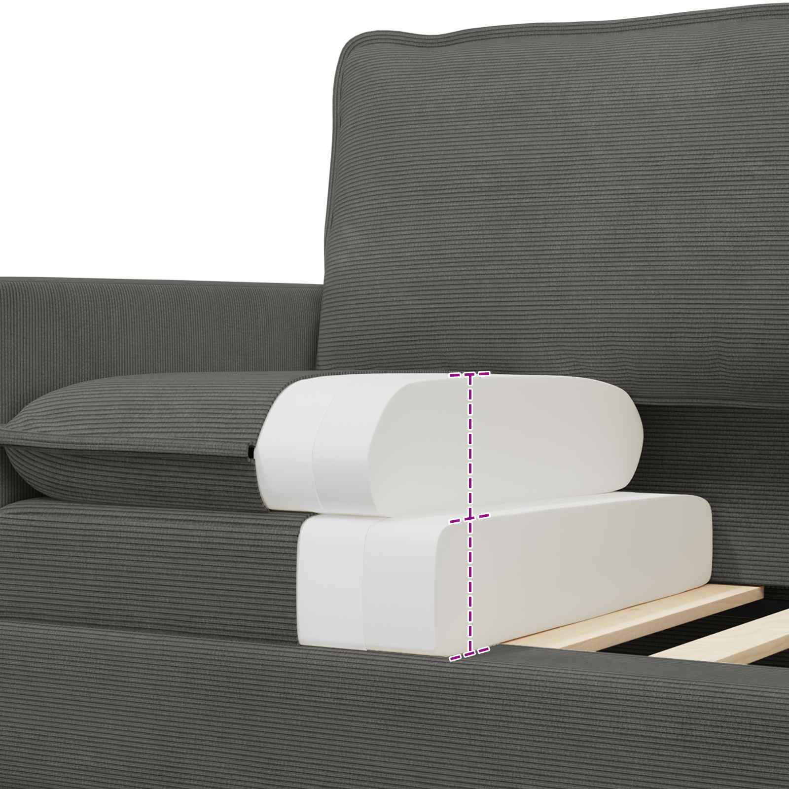 vidaXL Sofa ciemnoszary 126 x 81 x 87,5 cm tkanina