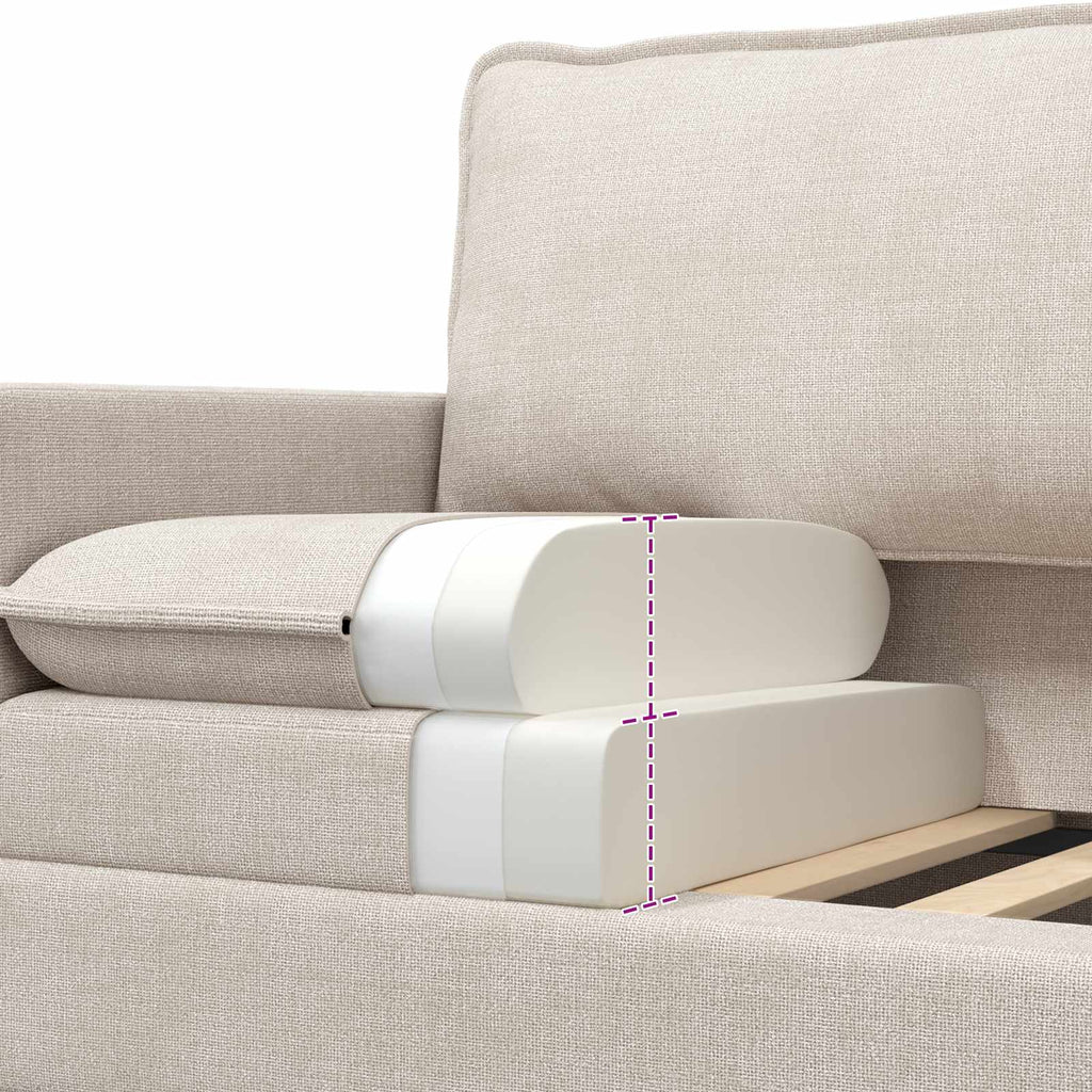 vidaXL Sofa kremowy 126 x 81 x 87,5 cm Poliester