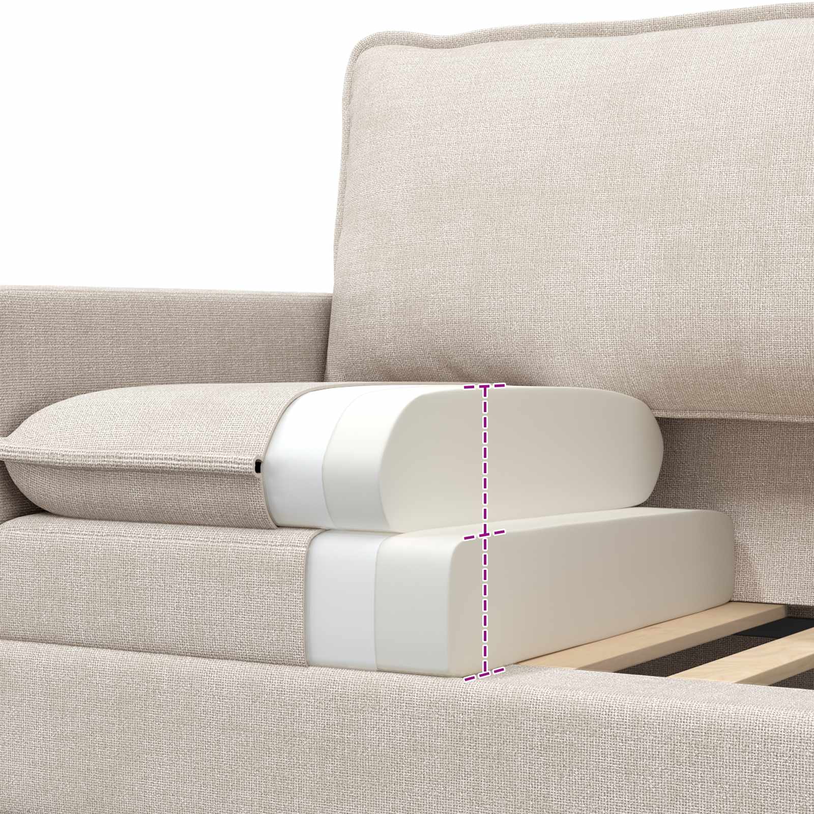 vidaXL Sofa kremowy 126 x 81 x 87,5 cm Poliester
