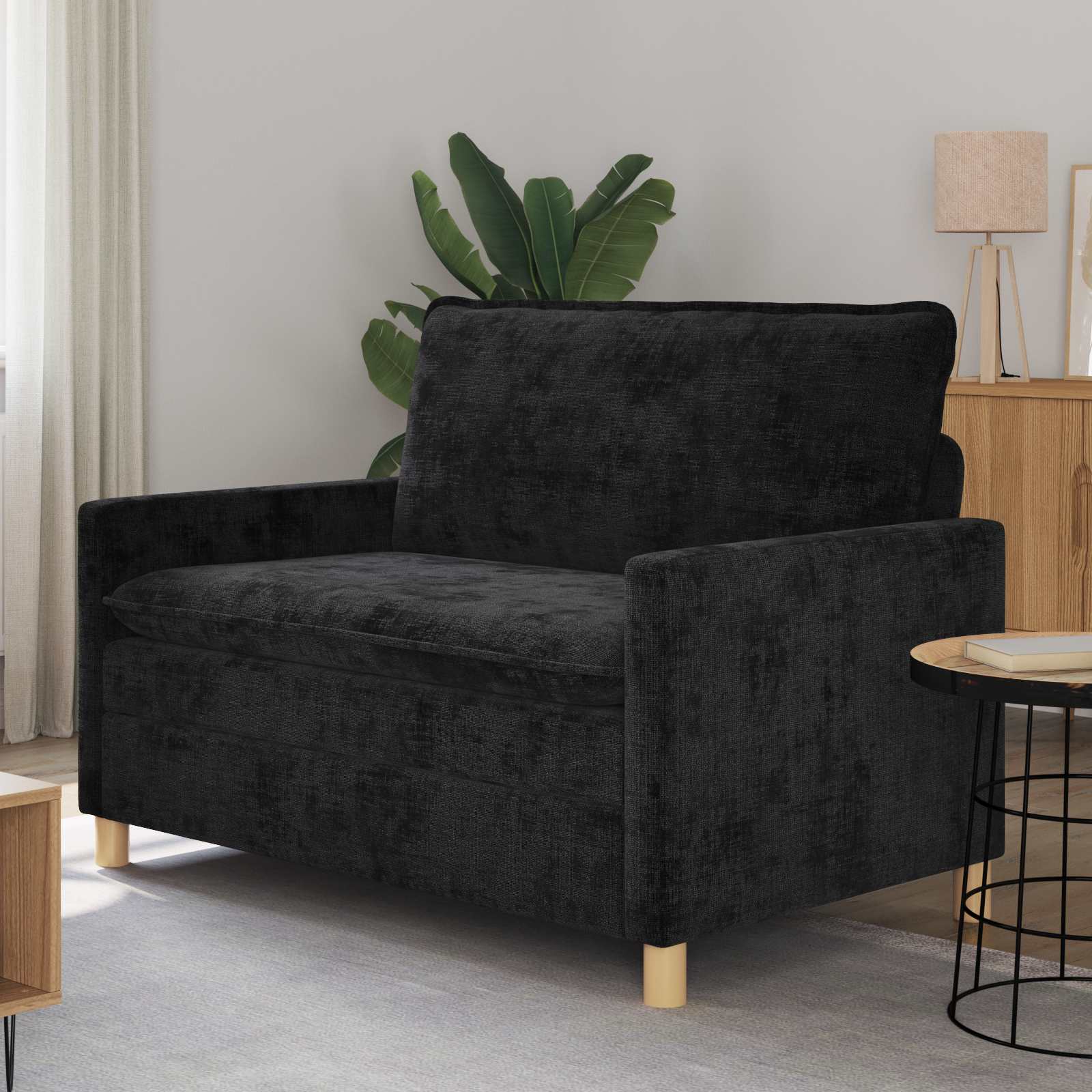 vidaXL Sofa Czarny 126 x 81 x 87,5 cm Poliester