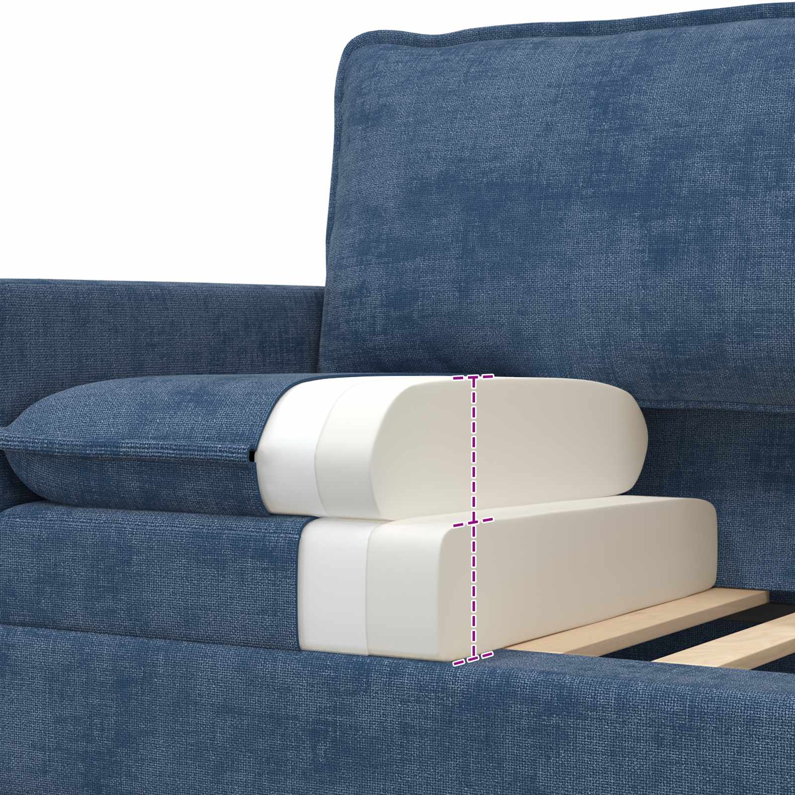 vidaXL Sofa niebieski 126 x 81 x 87,5 cm Poliester