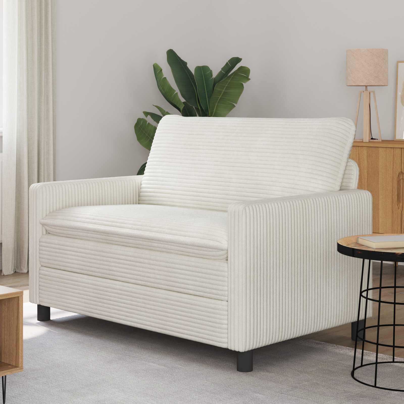vidaXL Sofa kremowy 126 x 81 x 87,5 cm Poliester