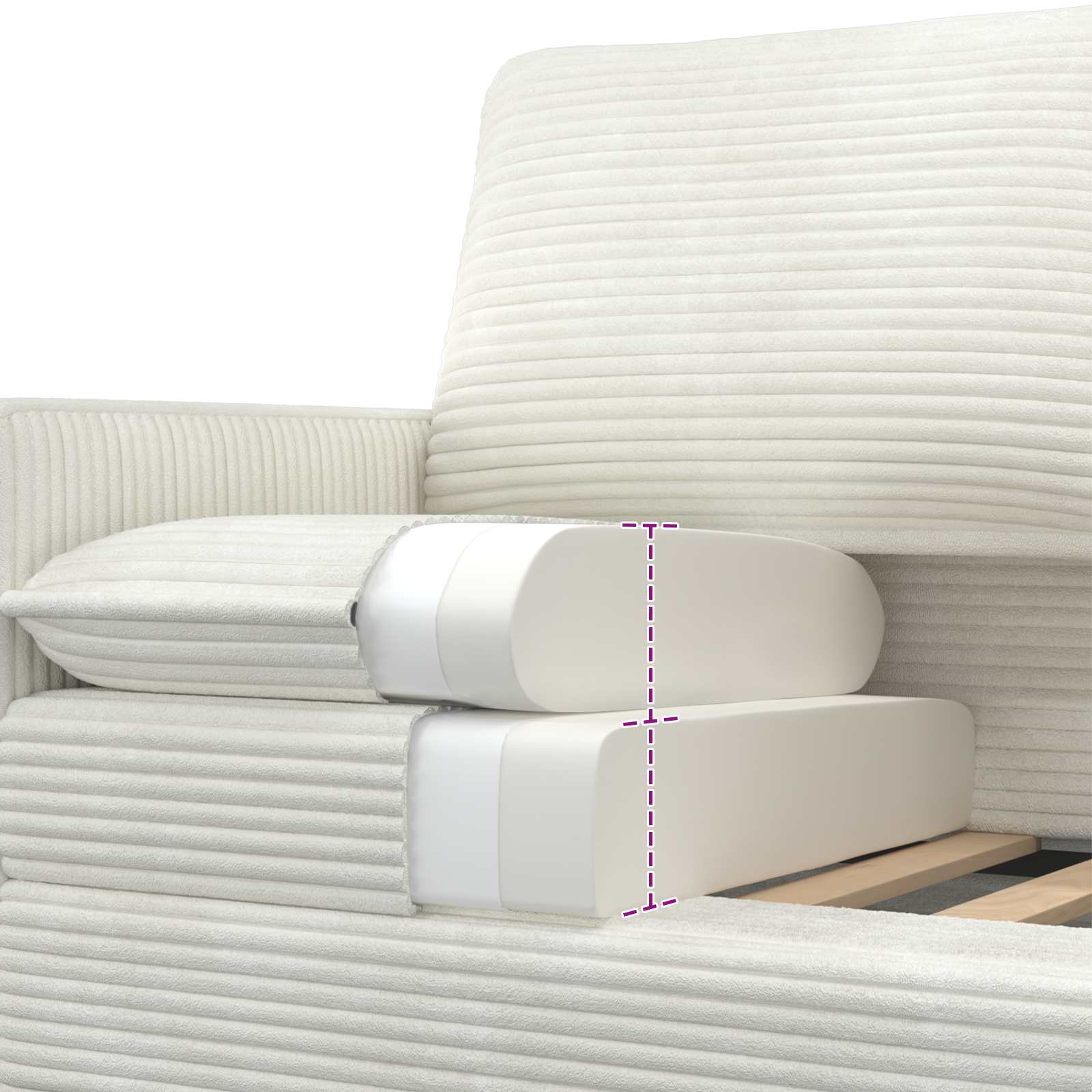 vidaXL Sofa kremowy 126 x 81 x 87,5 cm Poliester