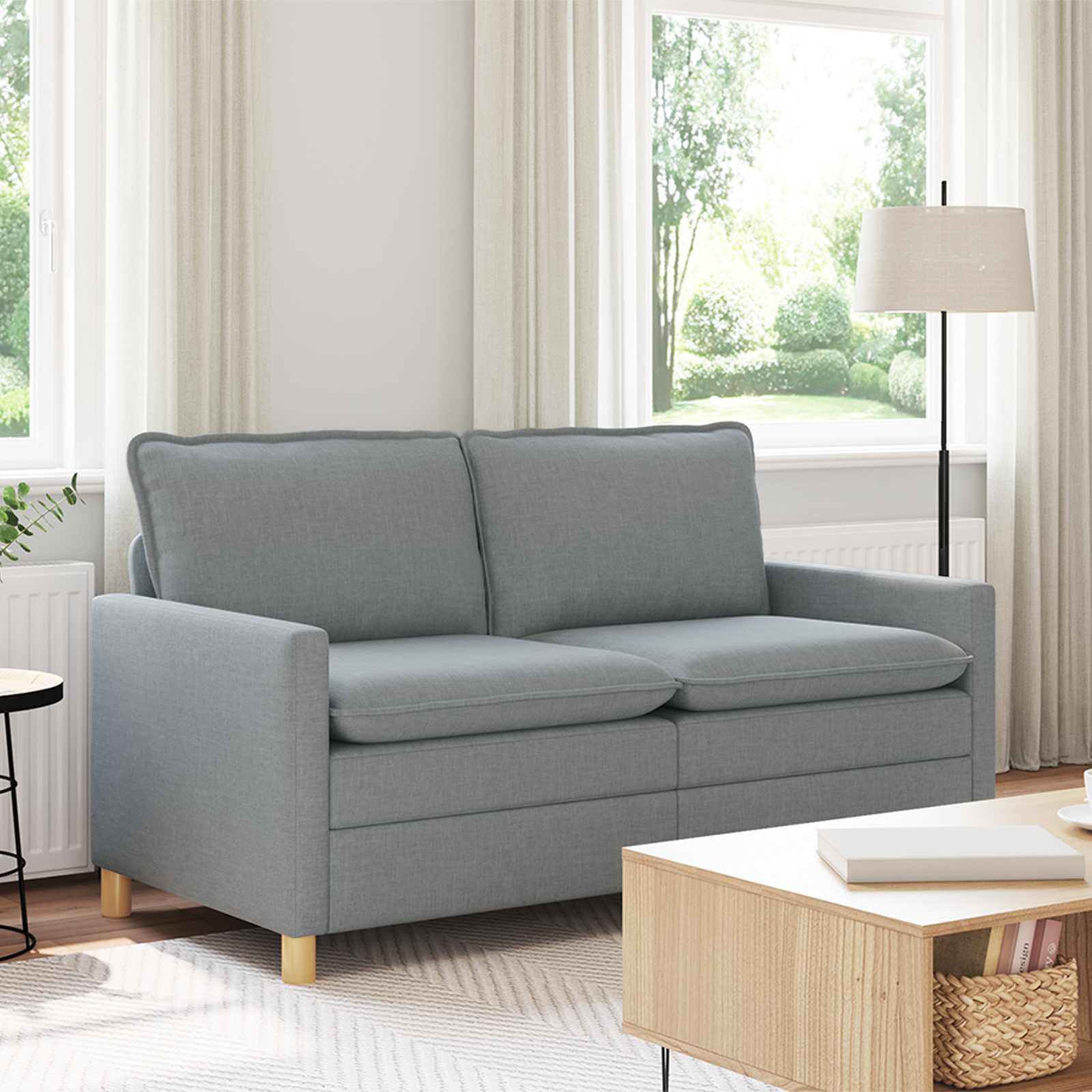 vidaXL Sofa jasnoszary 156 x 81 x 87,5 cm tkanina