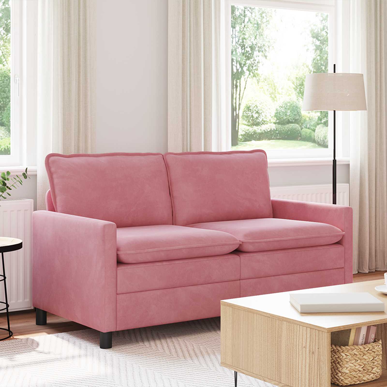 vidaXL Sofa różowy 156 x 81 x 87,5 cm Welur