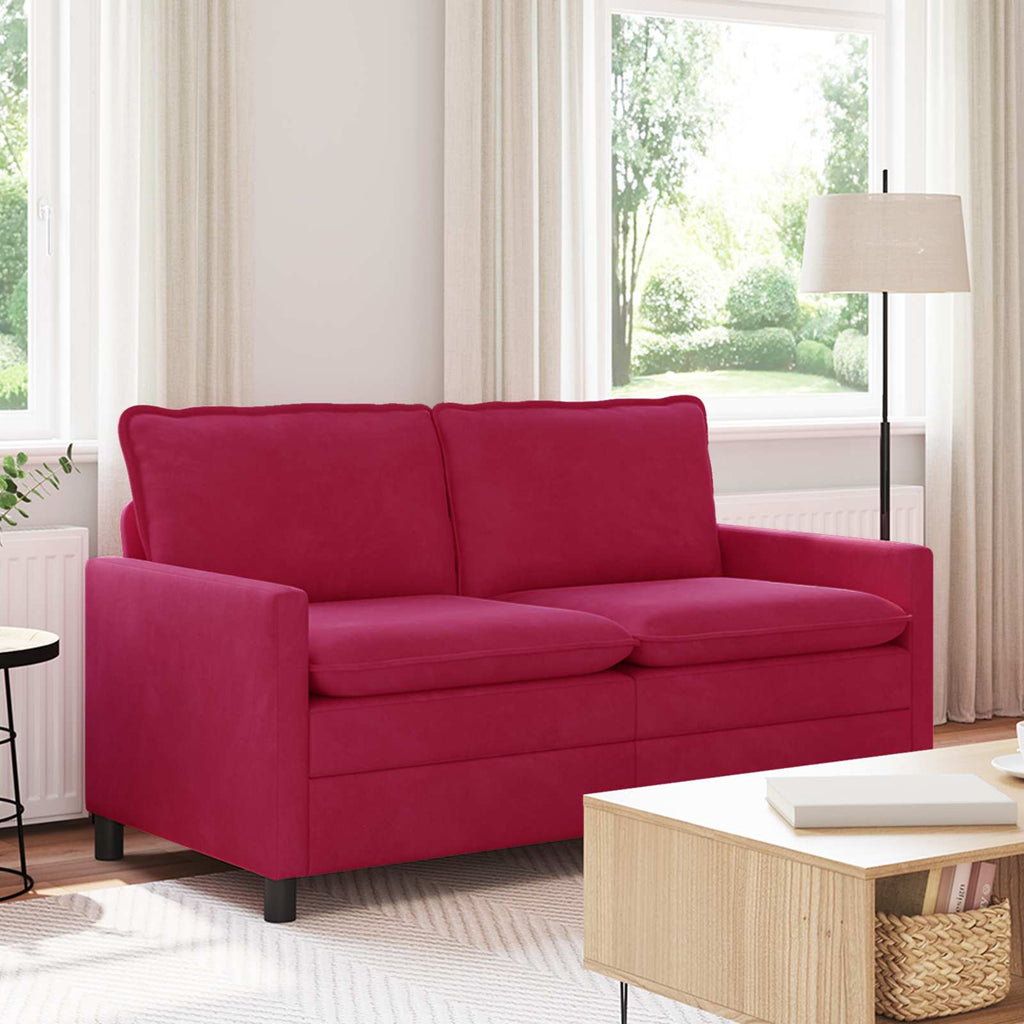 vidaXL Sofa Czerwone wino 156 x 81 x 87,5 cm Welur