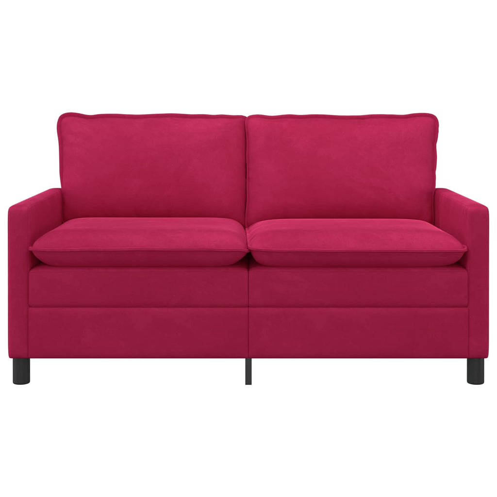 vidaXL Sofa Czerwone wino 156 x 81 x 87,5 cm Welur