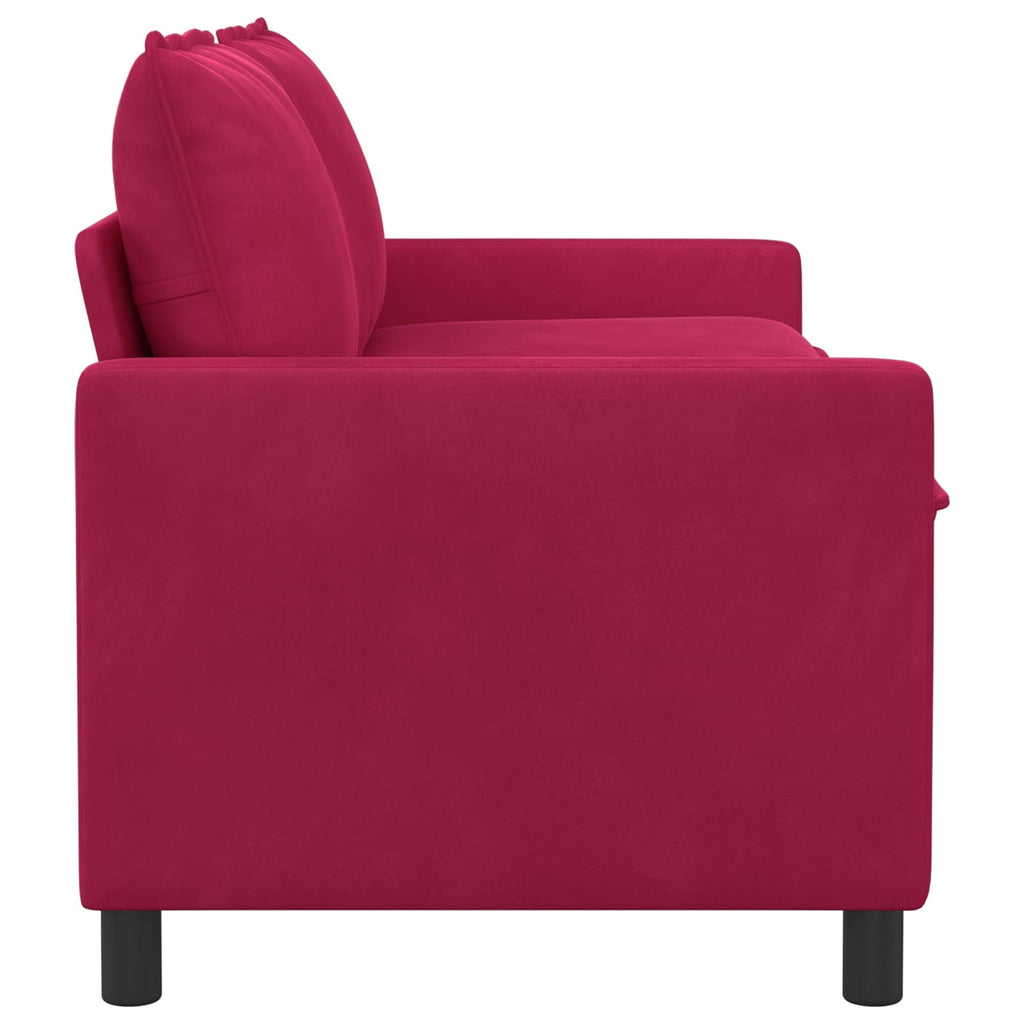 vidaXL Sofa Czerwone wino 156 x 81 x 87,5 cm Welur