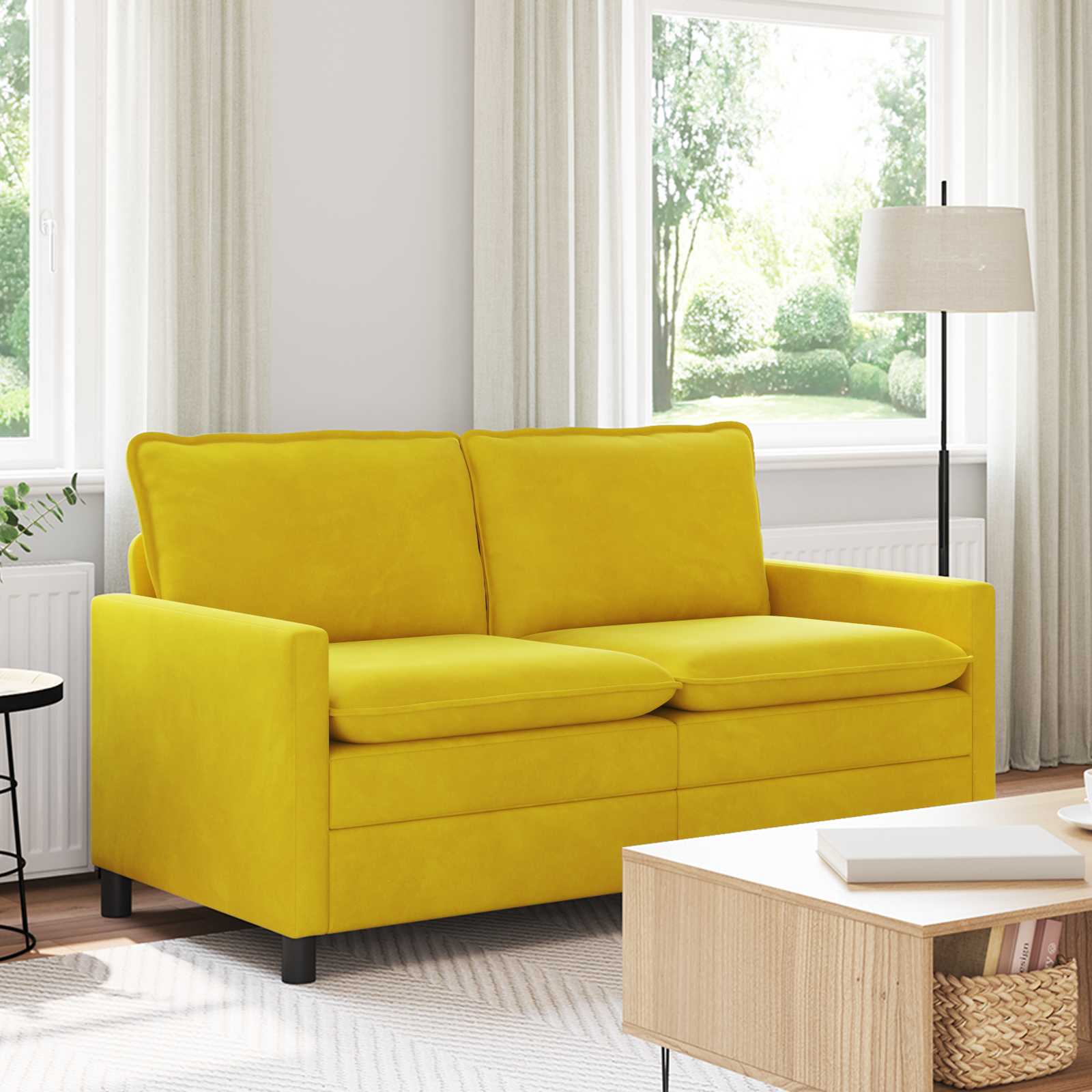 vidaXL Sofa żółty 156 x 81 x 87,5 cm Welur
