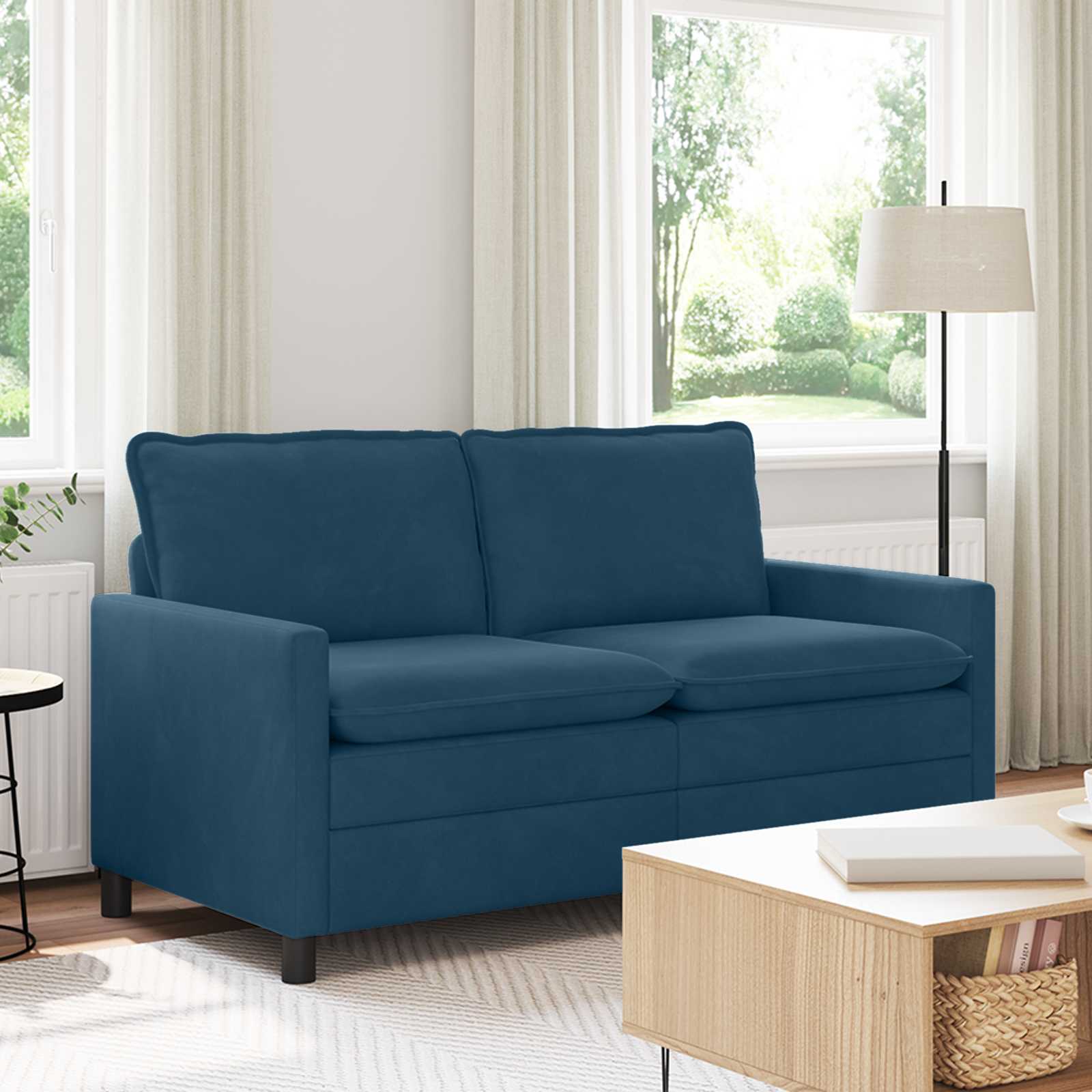 vidaXL Sofa niebieski 156 x 81 x 87,5 cm Welur