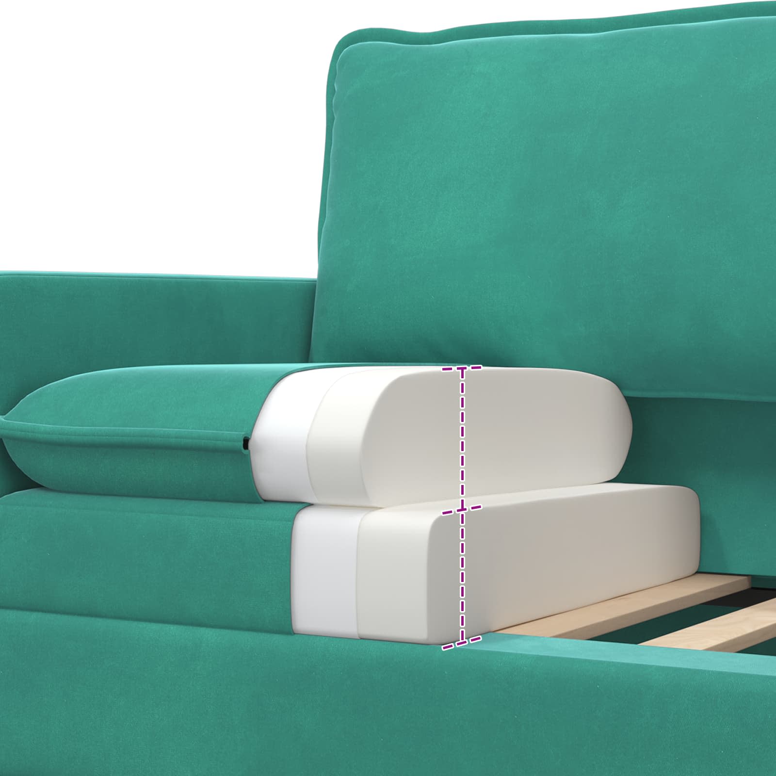 vidaXL Sofa Turkusowy 156 x 81 x 87,5 cm Welur