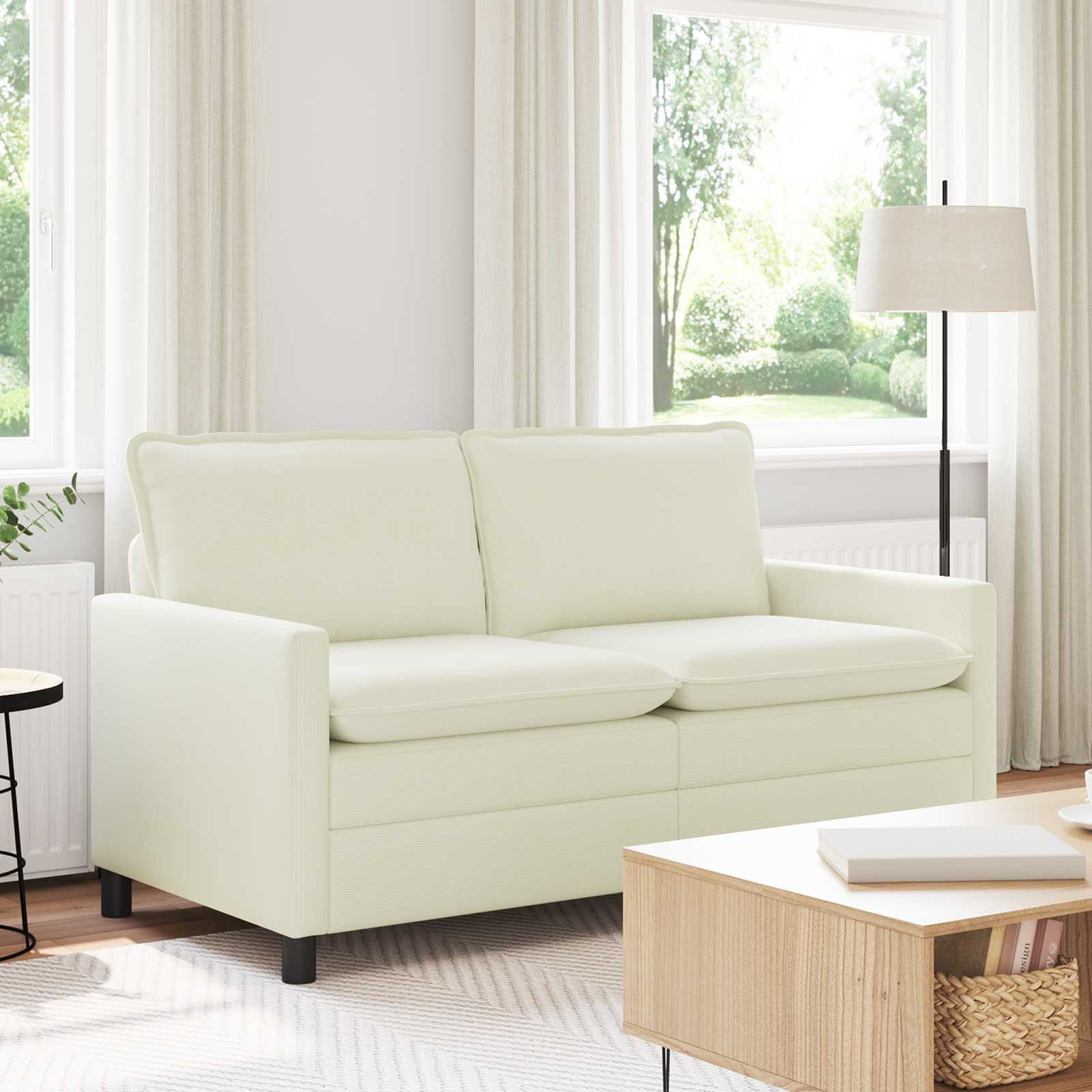 vidaXL Sofa kremowy 156 x 81 x 87,5 cm tkanina