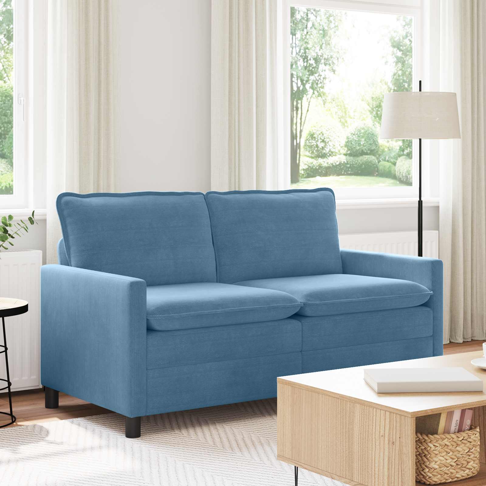 vidaXL Sofa niebieski 156 x 81 x 87,5 cm tkanina