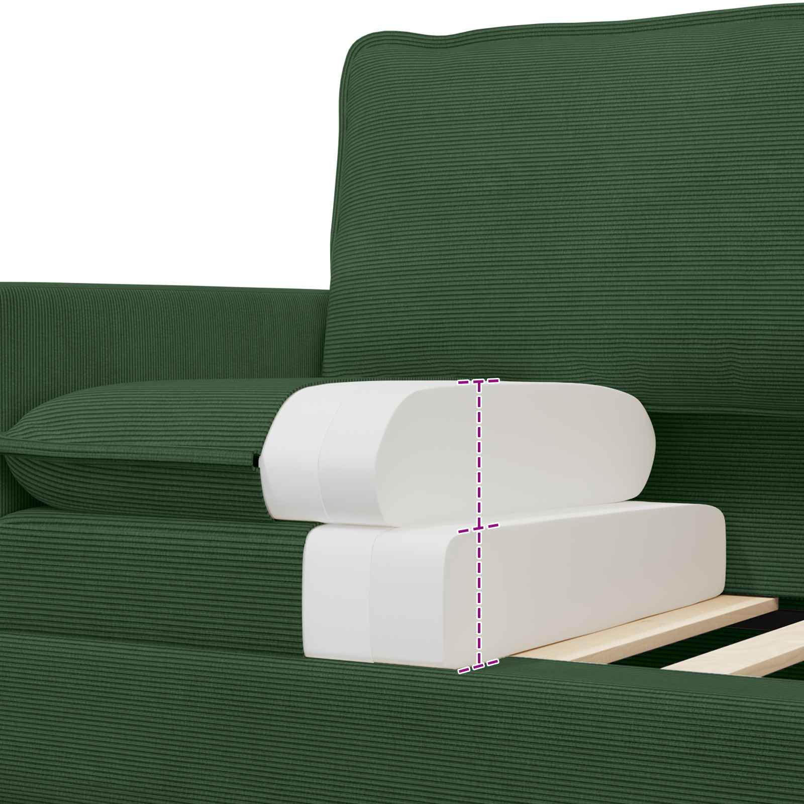 vidaXL Sofa Zielony dżungli 156 x 81 x 87,5 cm tkanina