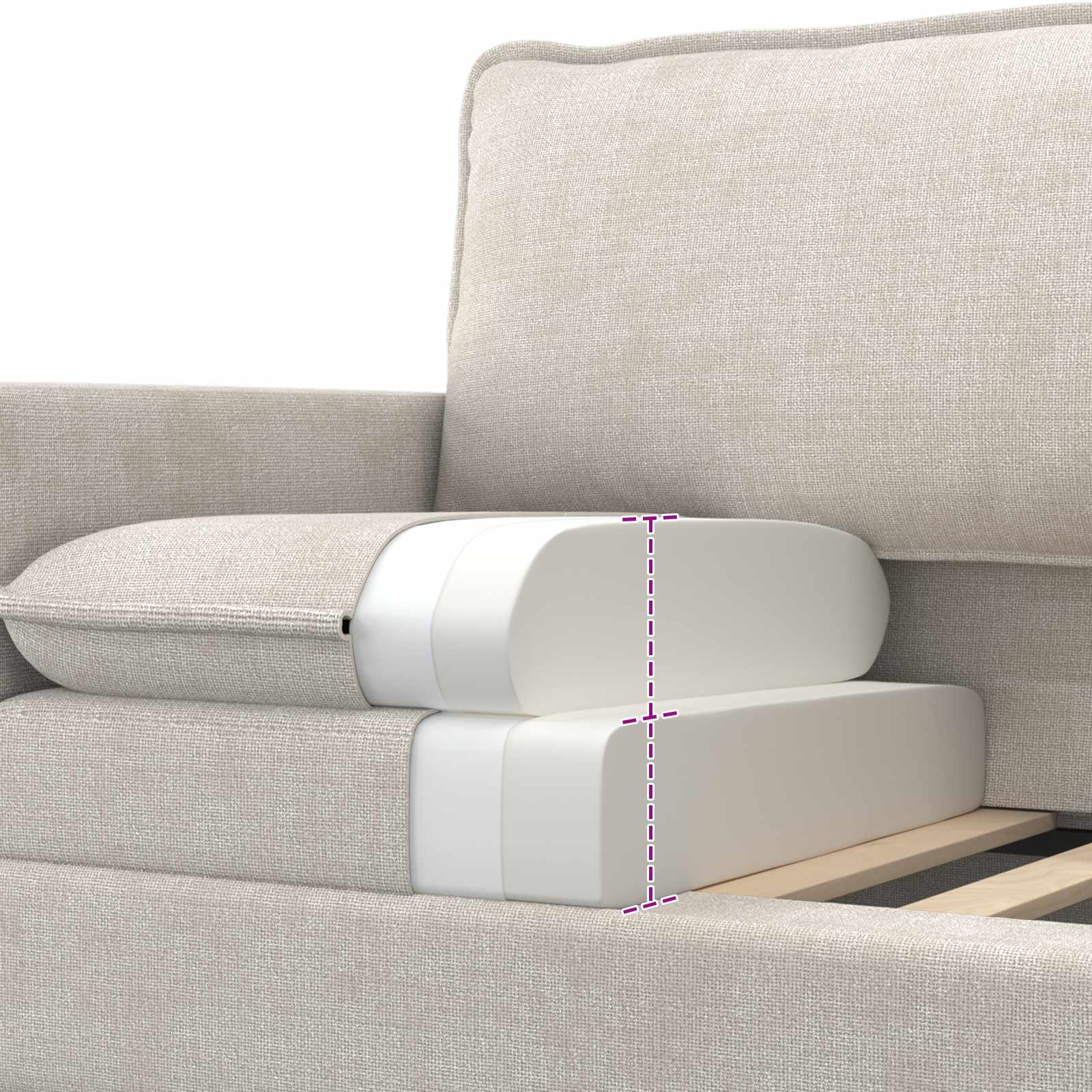 vidaXL Sofa kremowy 156 x 81 x 87,5 cm Poliester