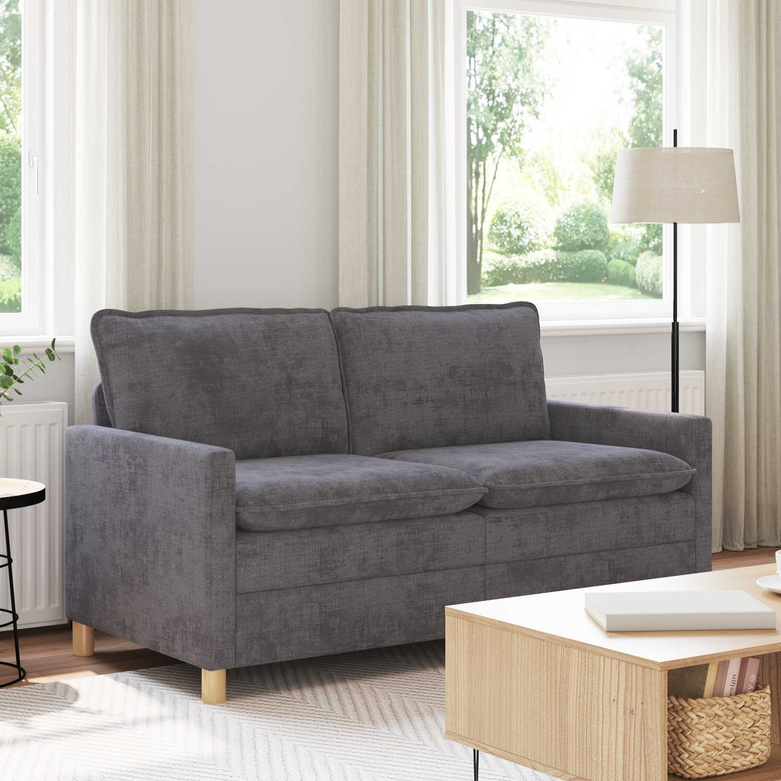 vidaXL Sofa ciemnoszary 156 x 81 x 87,5 cm Poliester