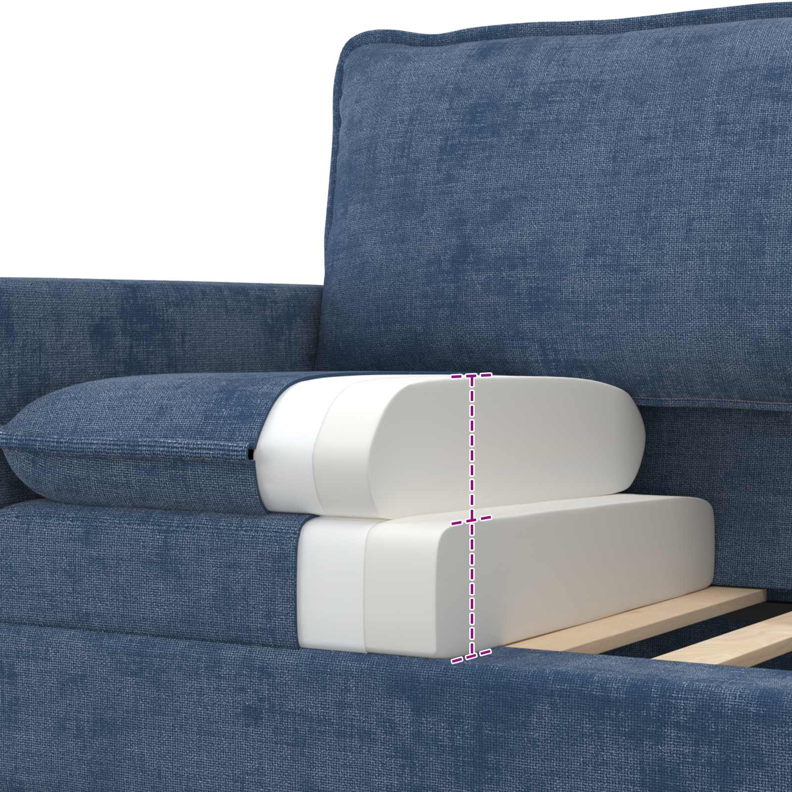 vidaXL Sofa niebieski 156 x 81 x 87,5 cm Poliester