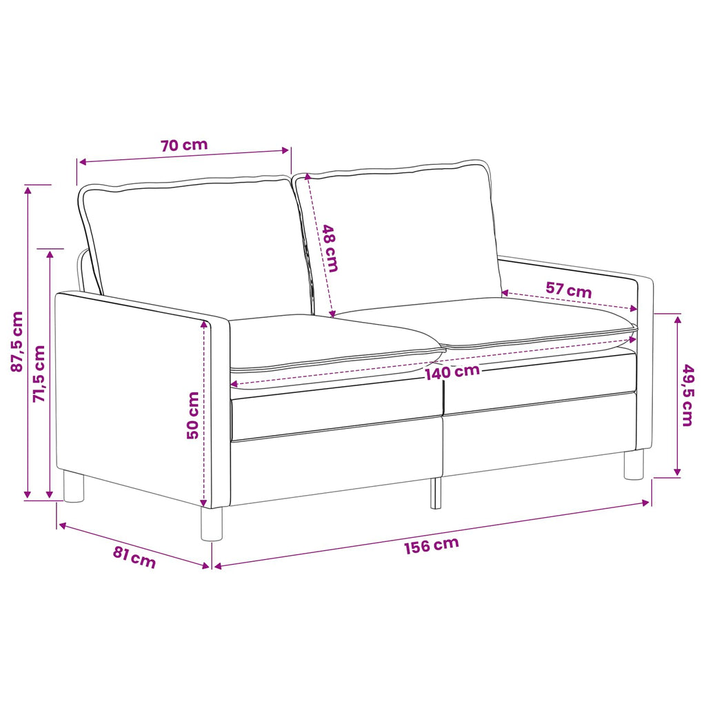 vidaXL Sofa ciemnoszary 156 x 81 x 87,5 cm Poliester
