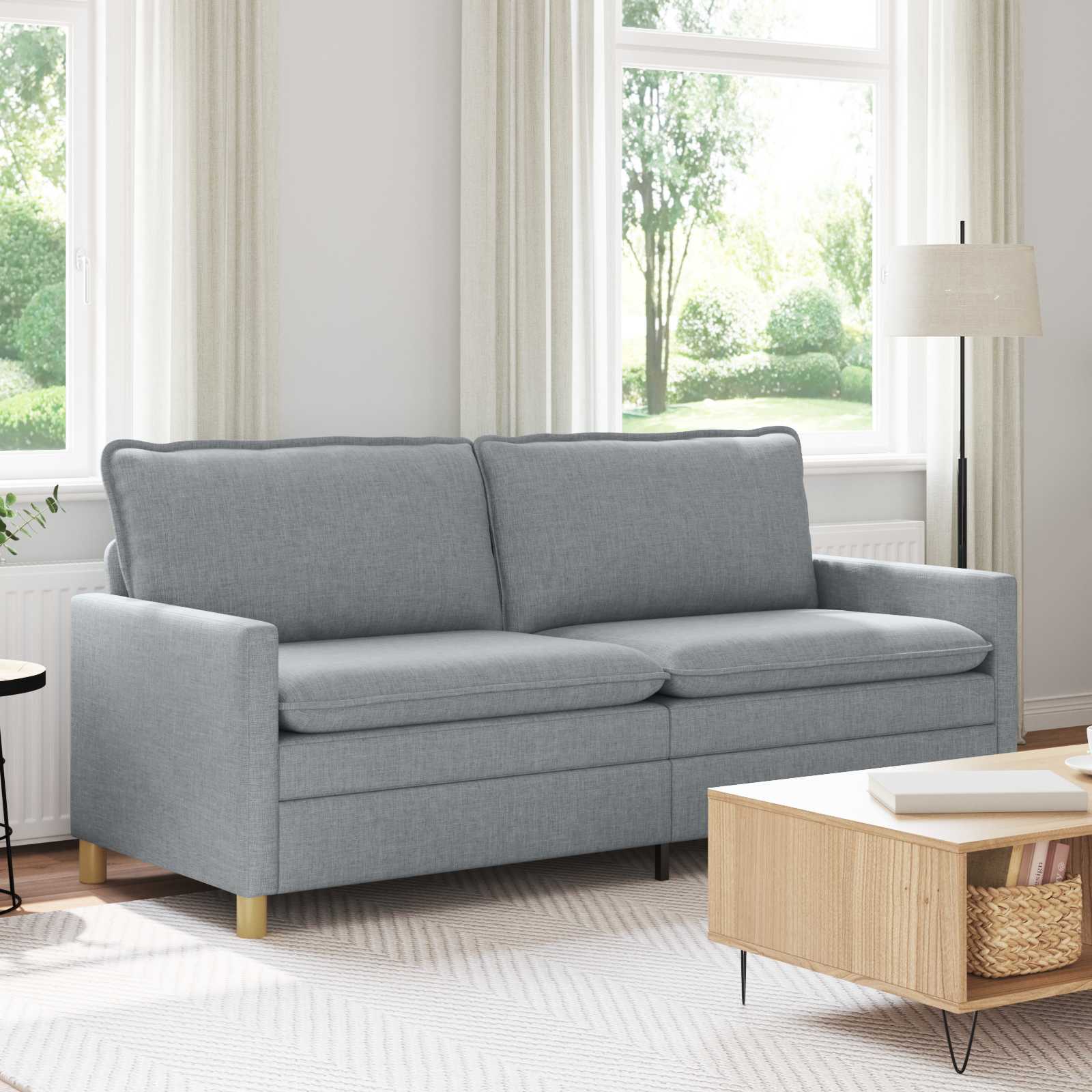 vidaXL Sofa jasnoszary 196 x 81 x 87,5 cm tkanina