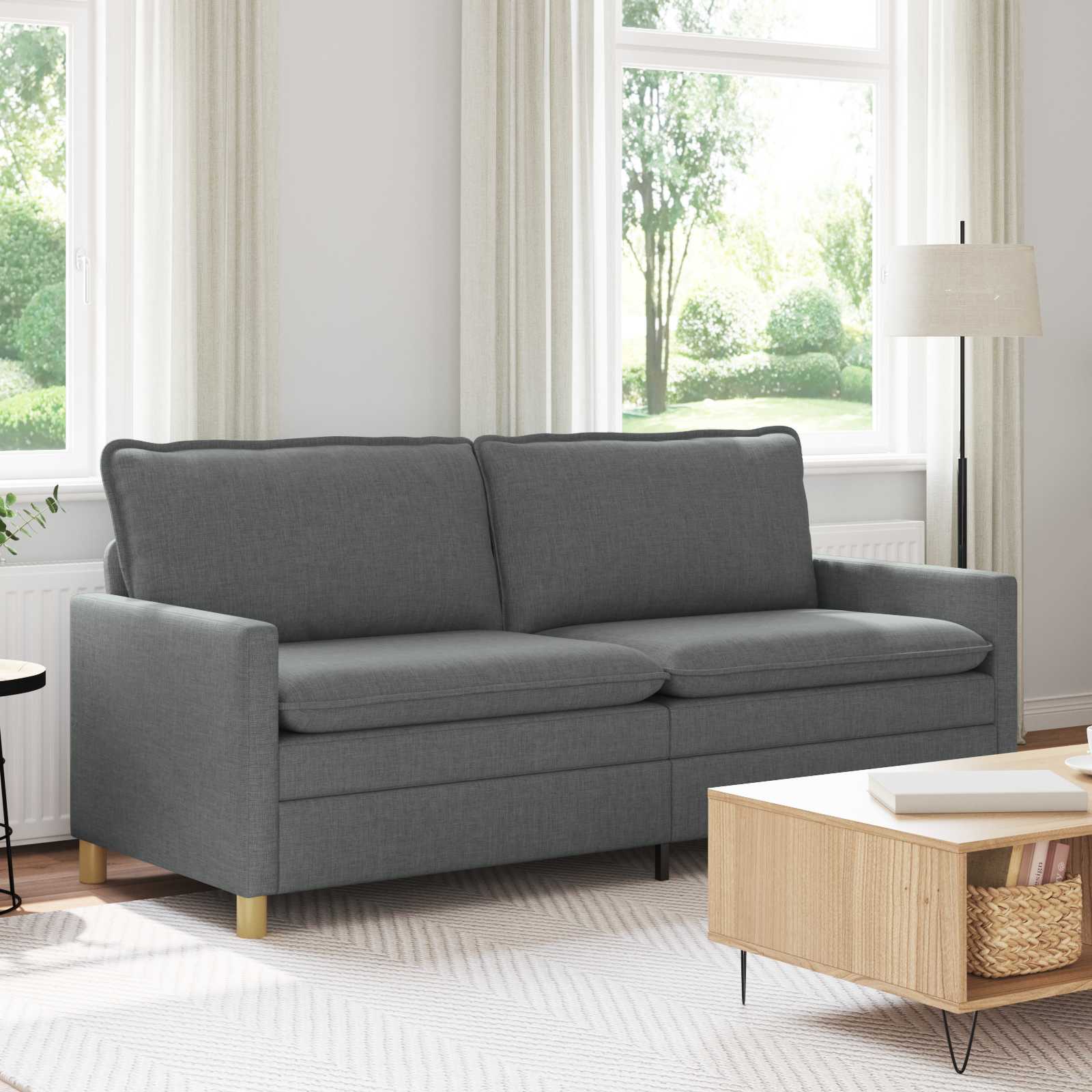 vidaXL Sofa ciemnoszary 196 x 81 x 87,5 cm tkanina