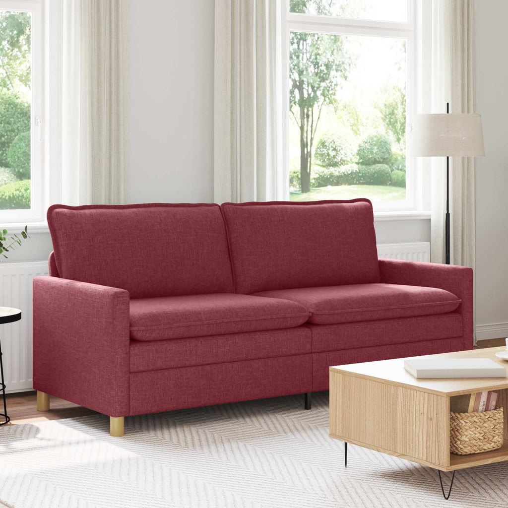 vidaXL Sofa Czerwone wino 196 x 81 x 87,5 cm tkanina