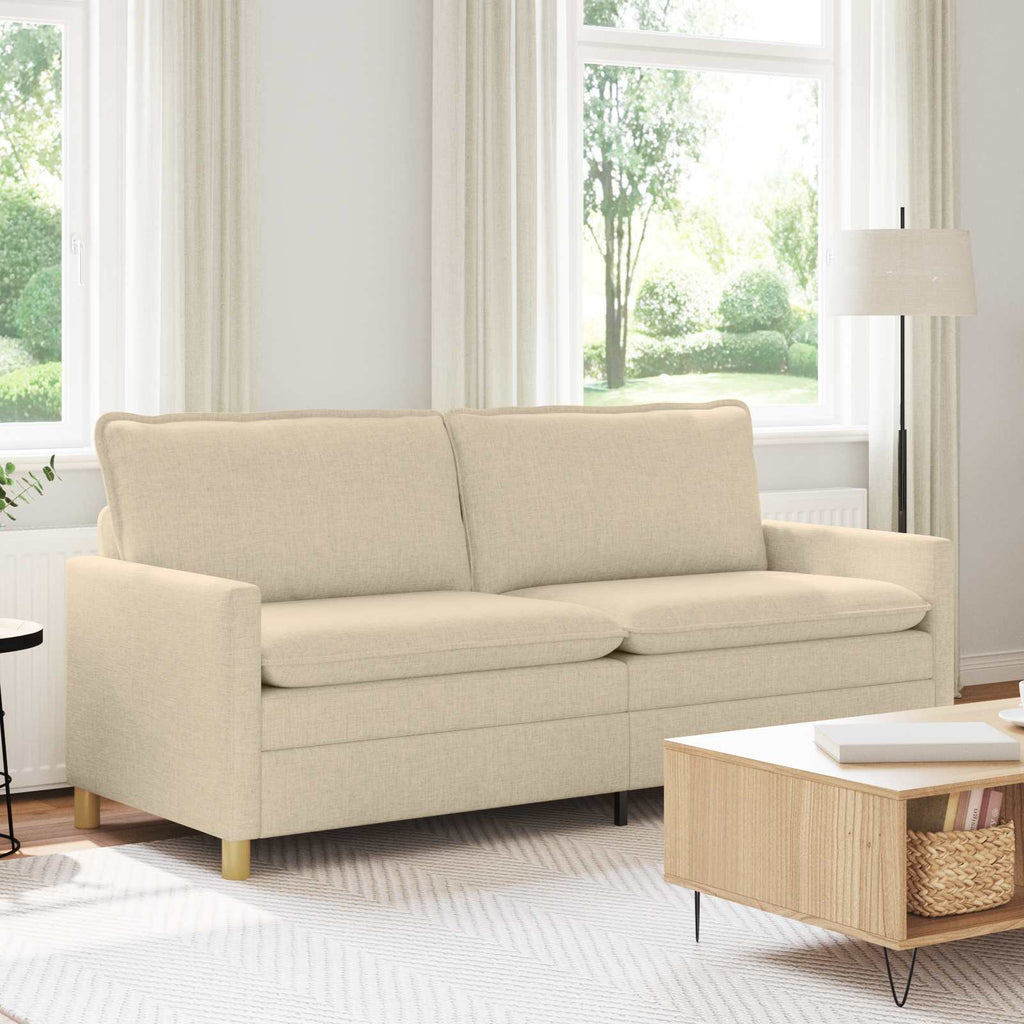 vidaXL Sofa kremowy 196 x 81 x 87,5 cm tkanina