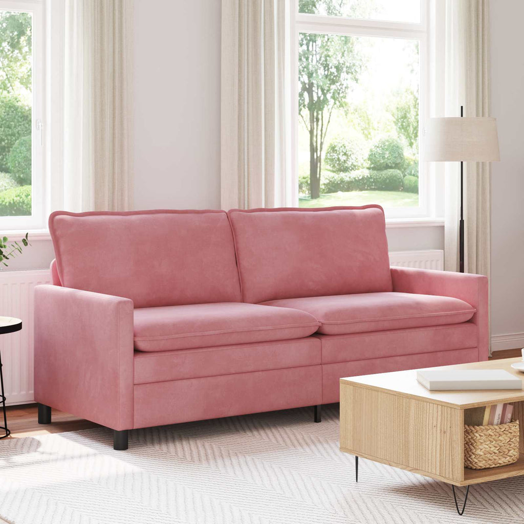 vidaXL Sofa różowy 196 x 81 x 87,5 cm Welur