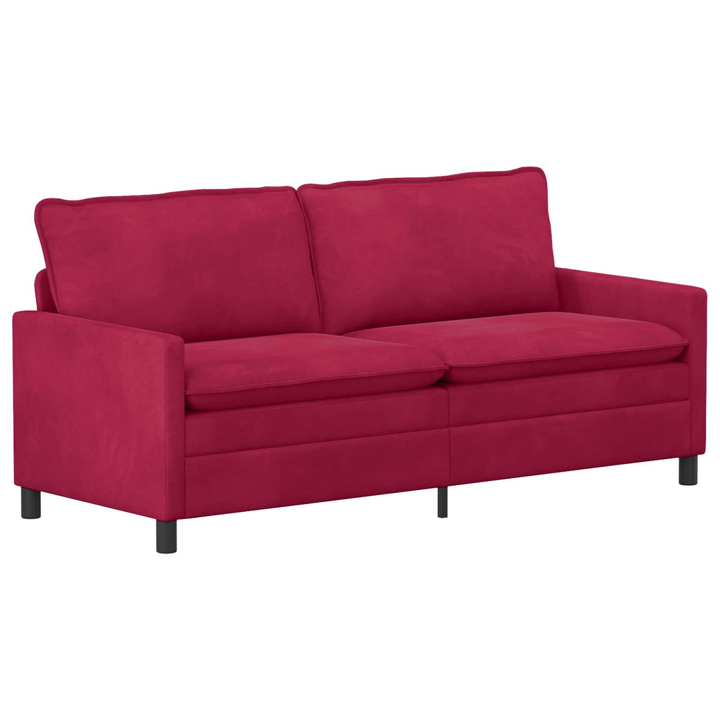 vidaXL Sofa Czerwone wino 196 x 81 x 87,5 cm Welur