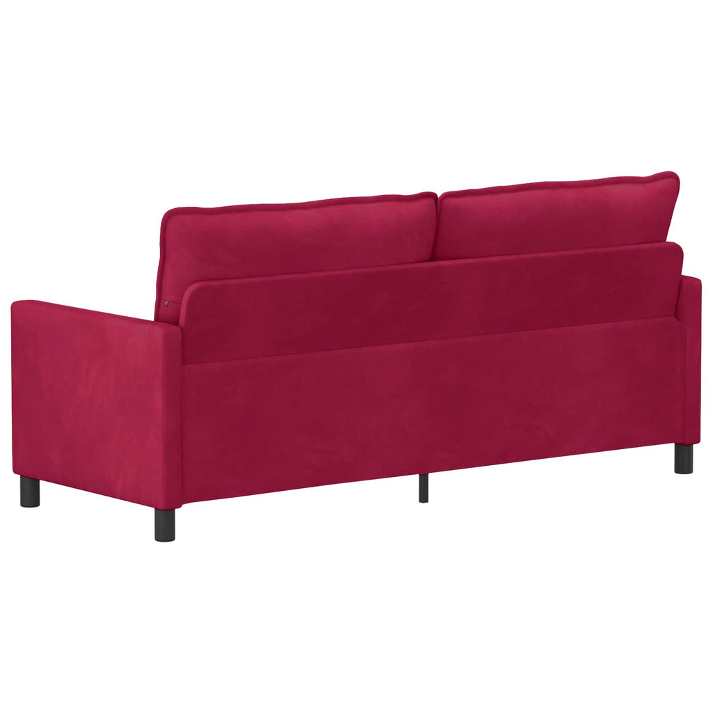 vidaXL Sofa Czerwone wino 196 x 81 x 87,5 cm Welur