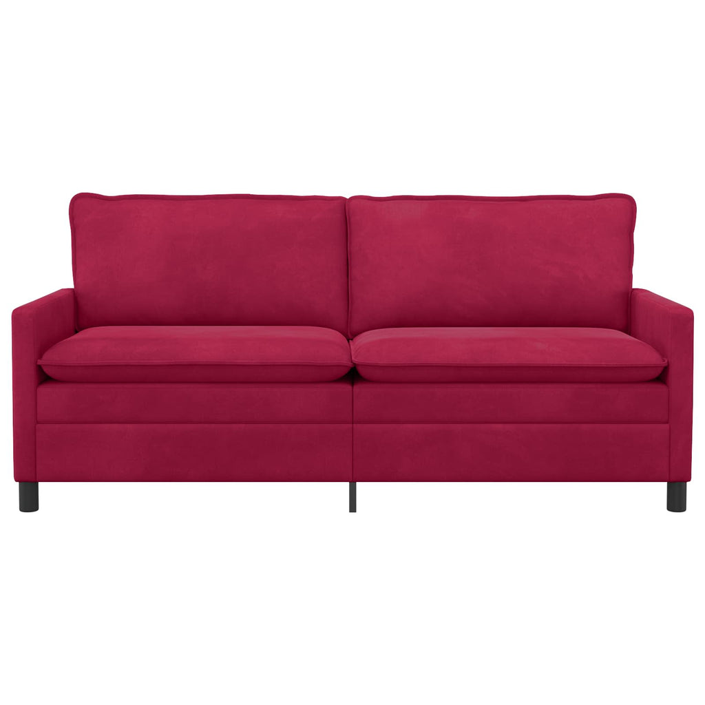 vidaXL Sofa Czerwone wino 196 x 81 x 87,5 cm Welur
