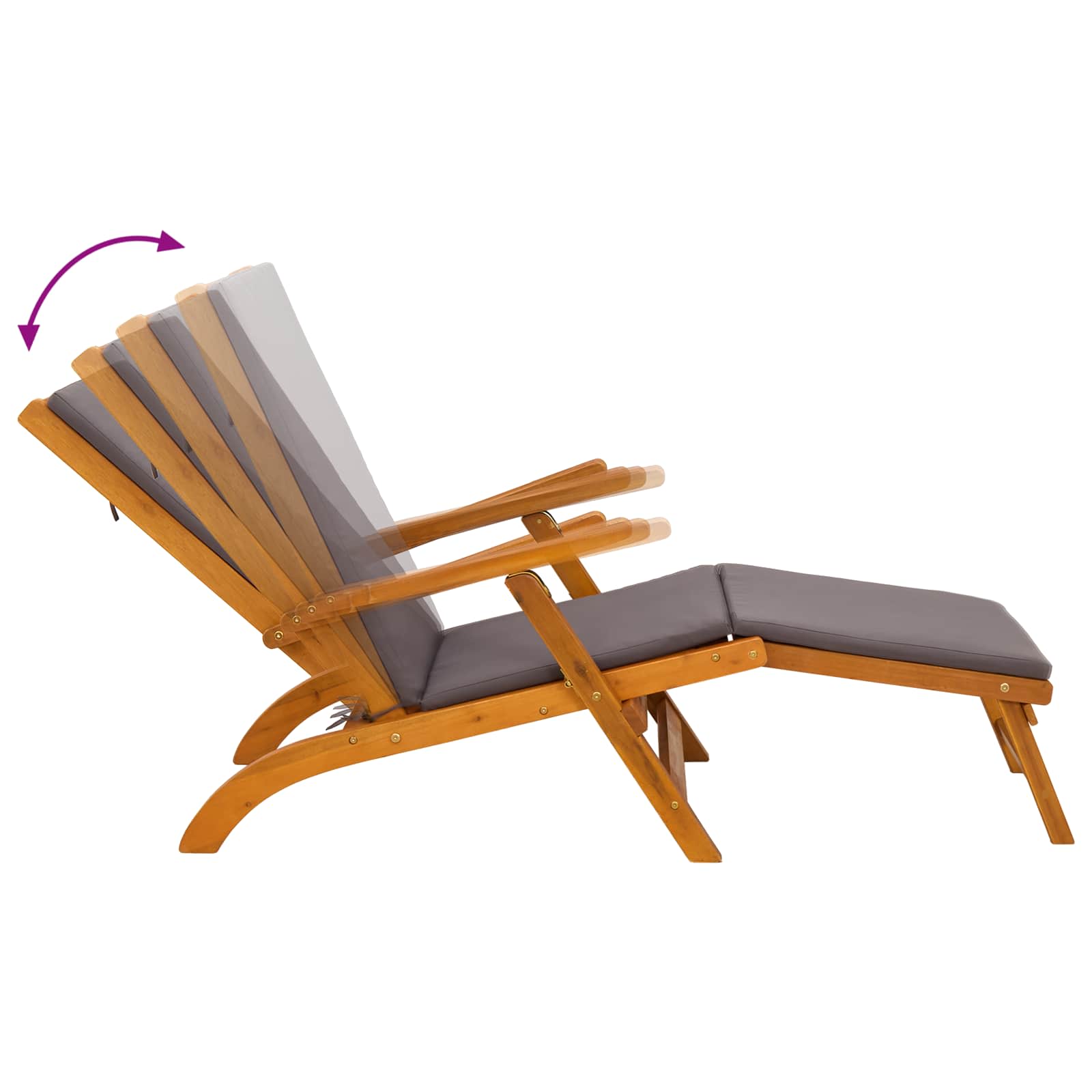 vidaXL Leżak z funkcją pochylania i składania 55 x 146 x 91 cm