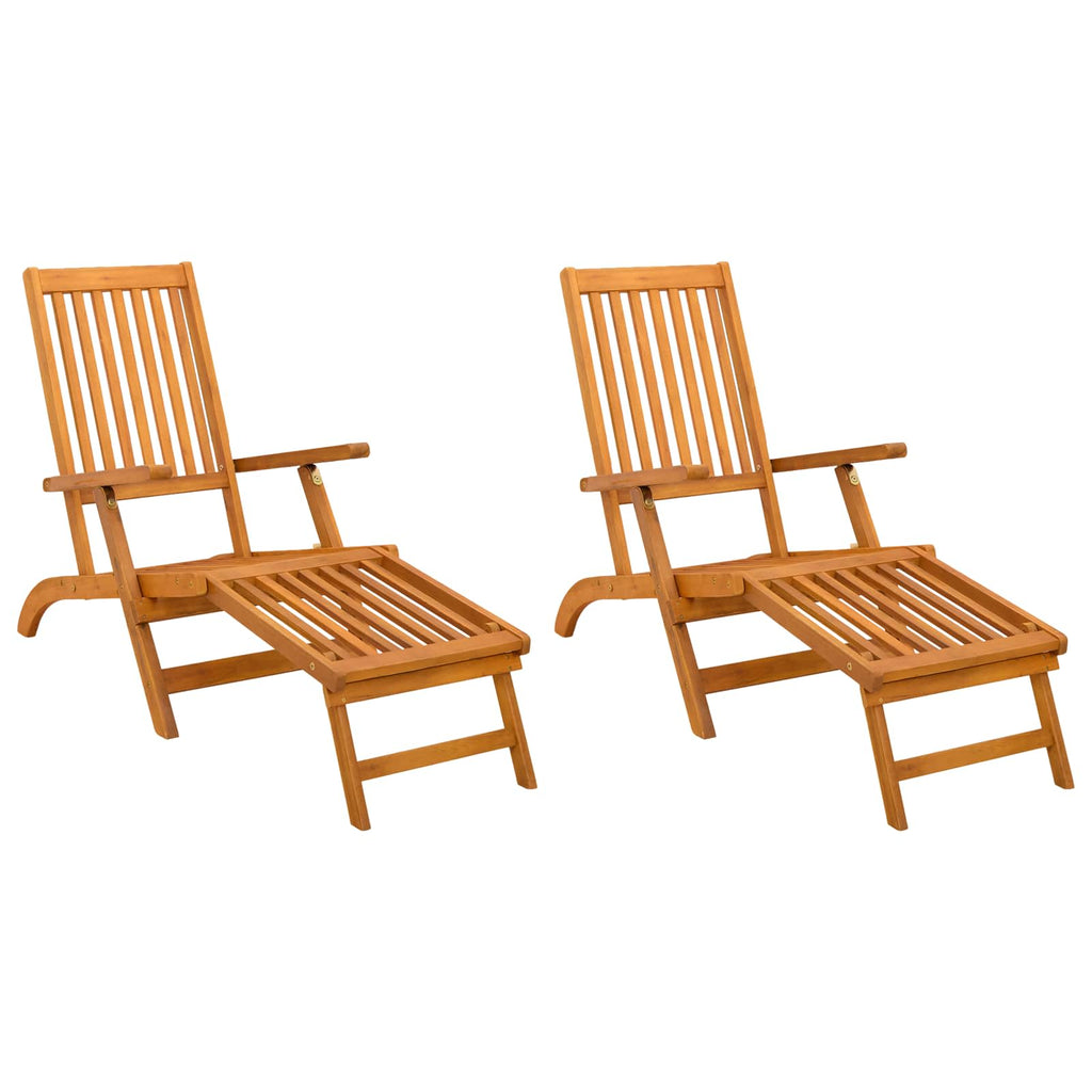 vidaXL Leżak z funkcją pochylania i składania 2 pcs 55 x 146 x 91 cm