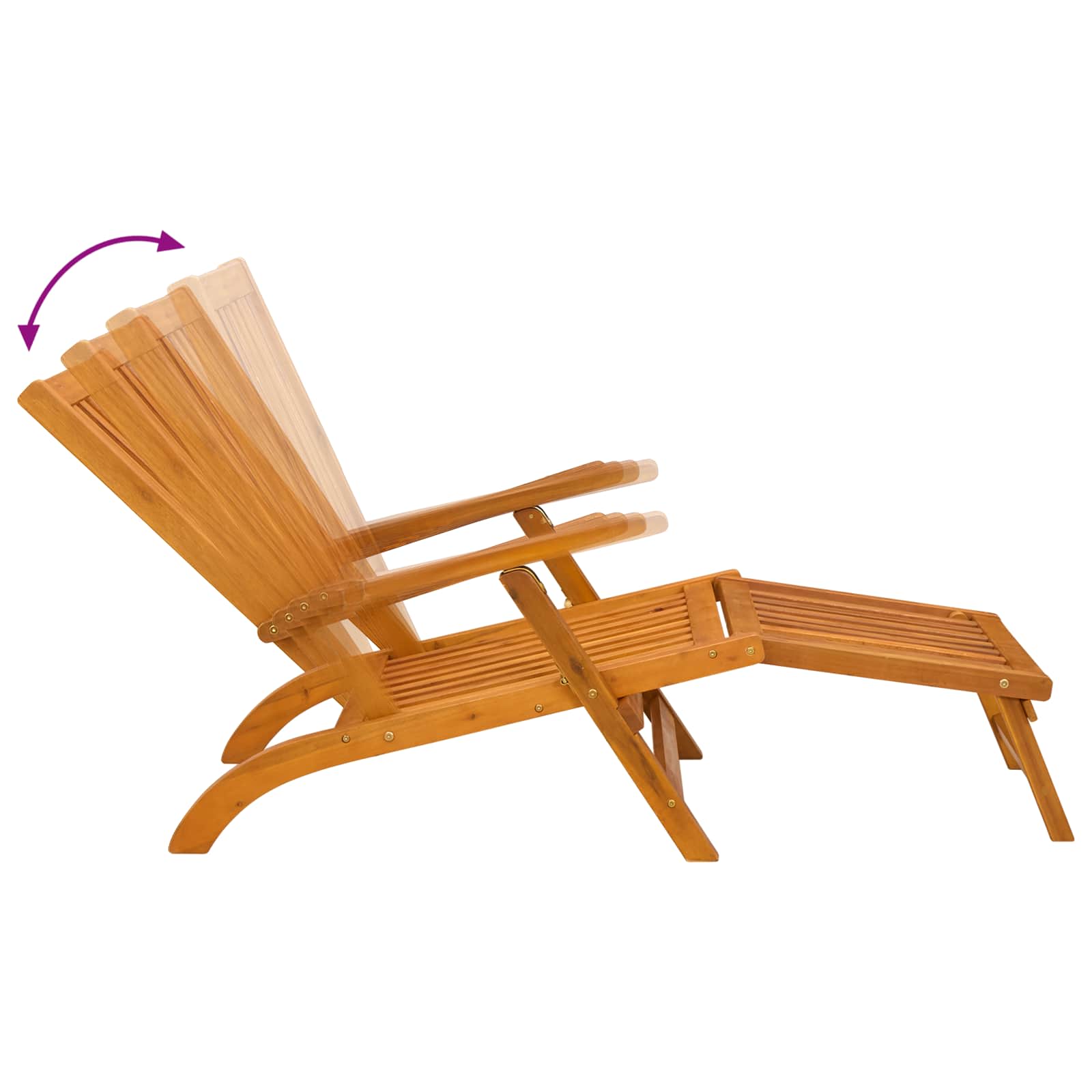 vidaXL Leżak z funkcją pochylania i składania 2 pcs 55 x 146 x 91 cm