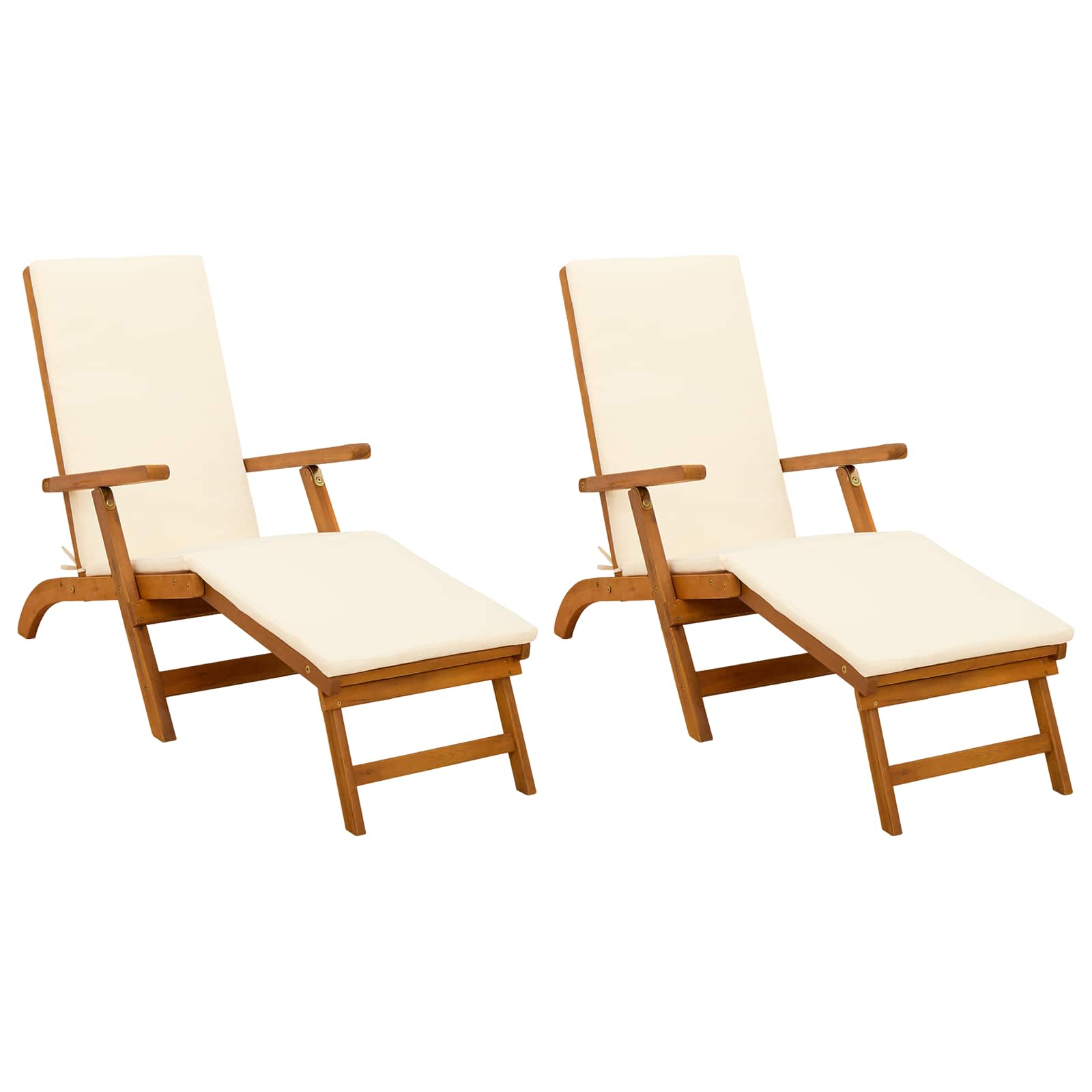 vidaXL Leżak z funkcją pochylania i składania 2 pcs 55 x 146 x 91 cm