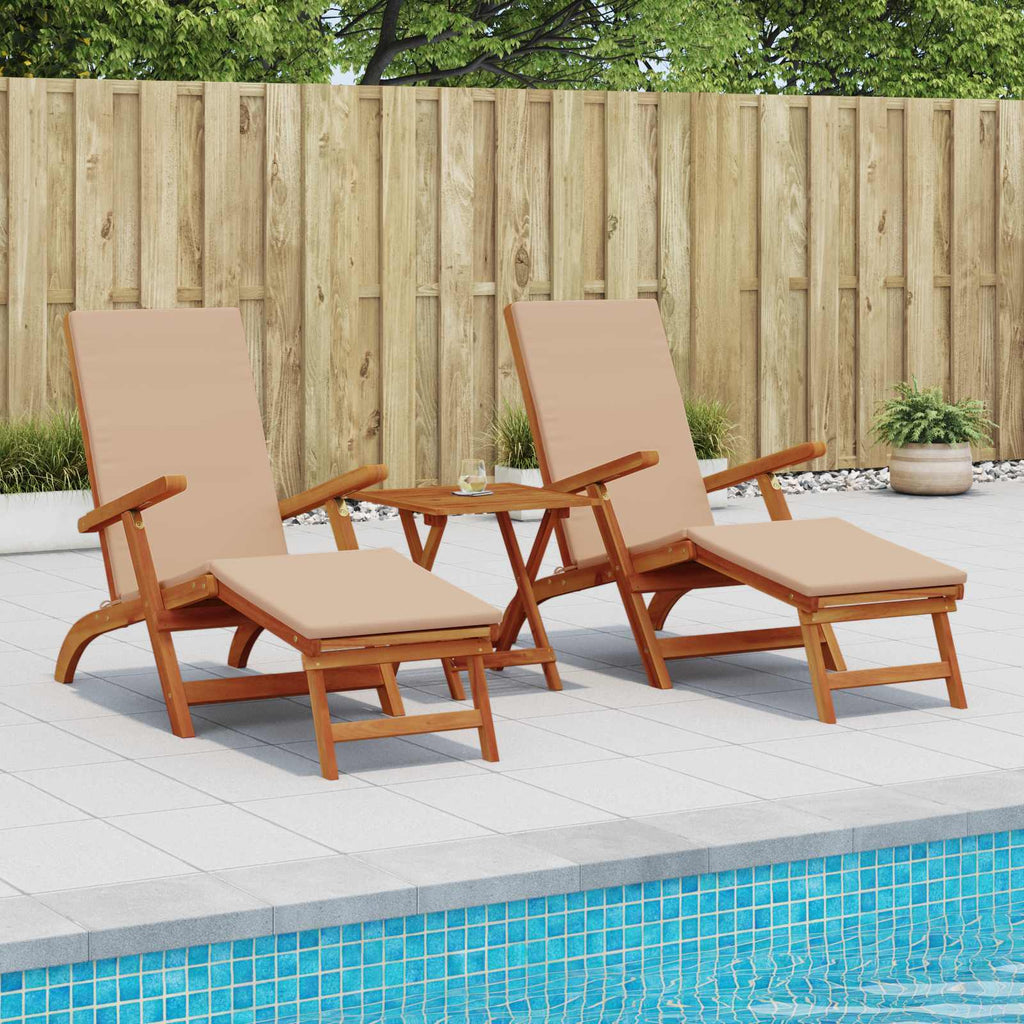 vidaXL Leżak z funkcją pochylania i składania 2 pcs 55 x 146 x 91 cm