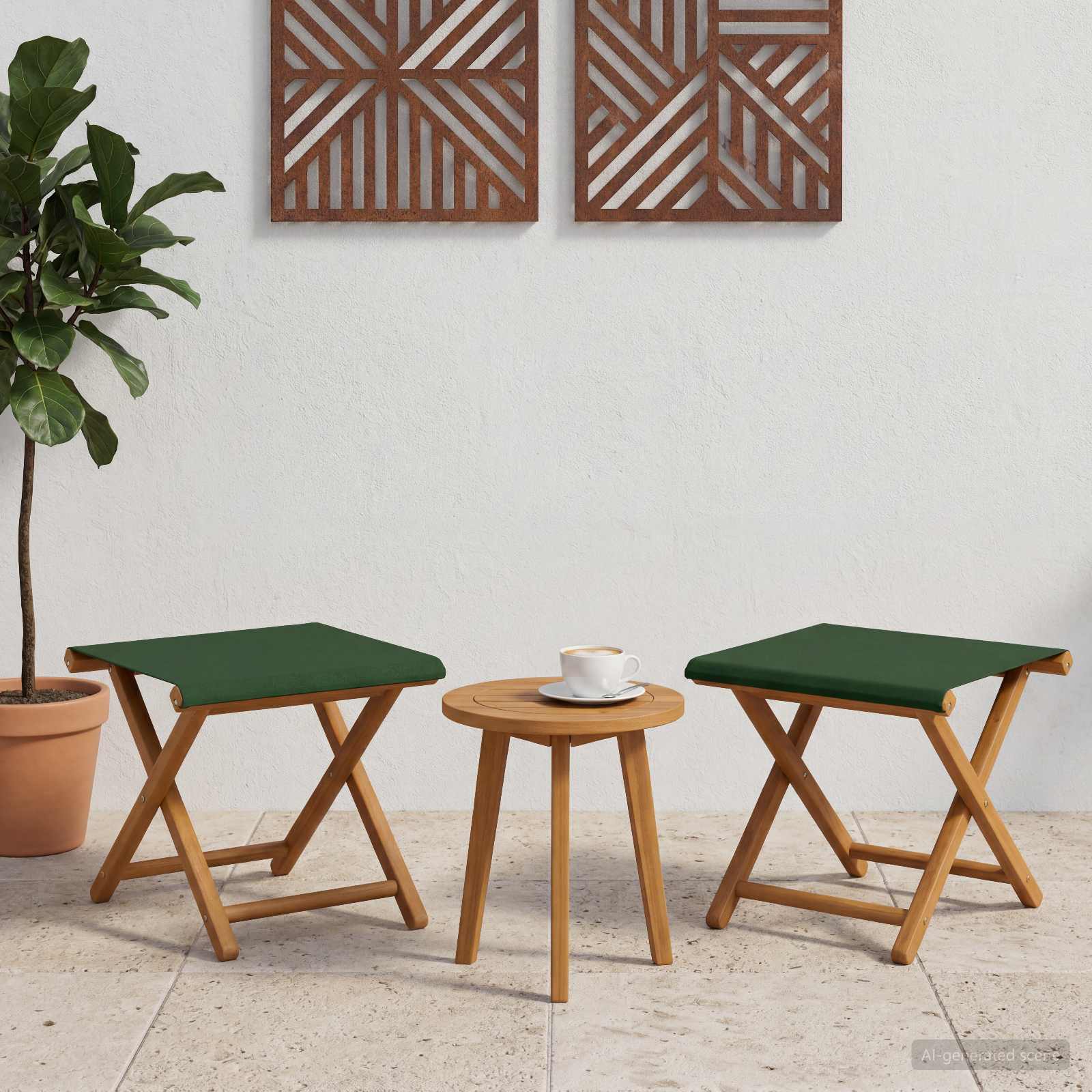 vidaXL Fotel ogrodowy 2 pcs Lite Drewno Eukaliptusowe zielony