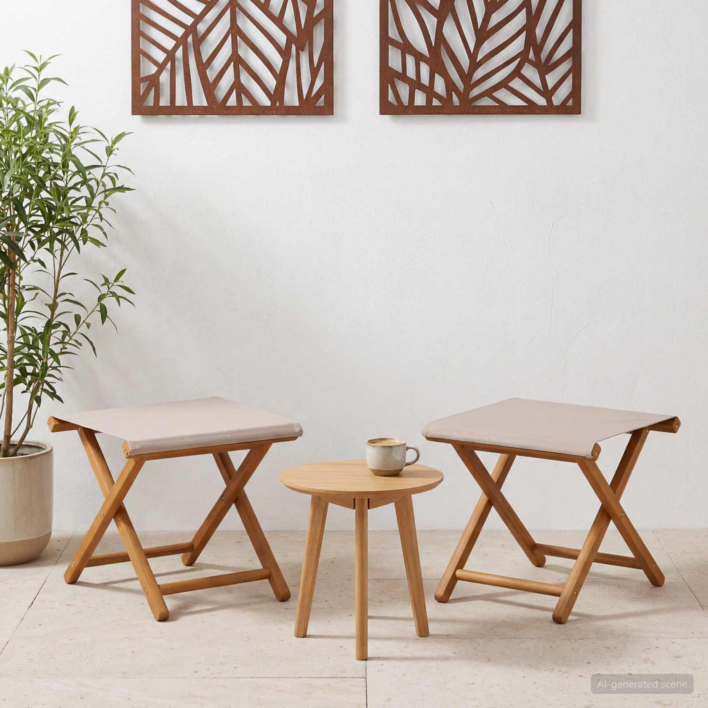 vidaXL Fotel ogrodowy 2 pcs Lite Drewno Eukaliptusowe Beżowy