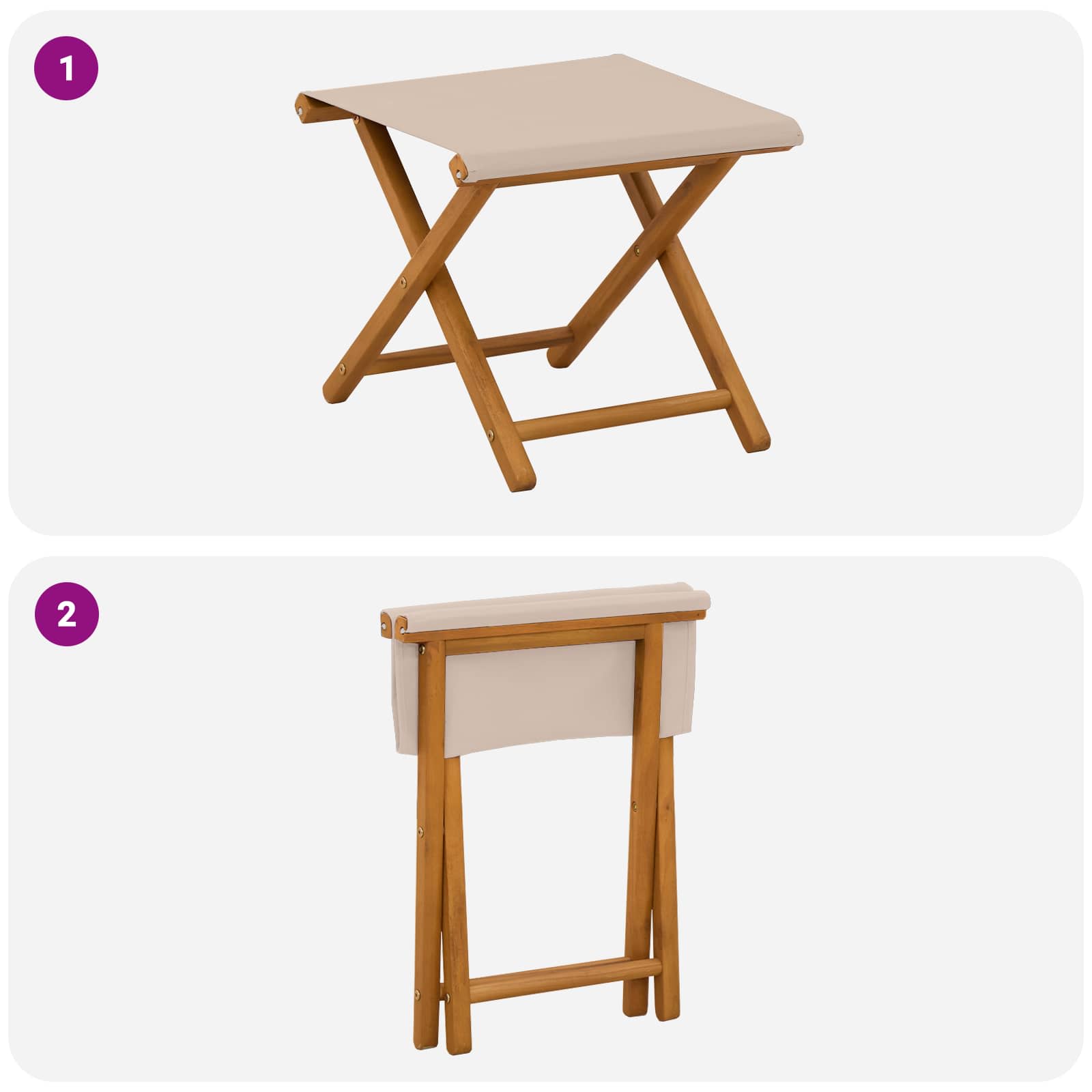vidaXL Fotel ogrodowy 2 pcs Lite Drewno Eukaliptusowe Beżowy
