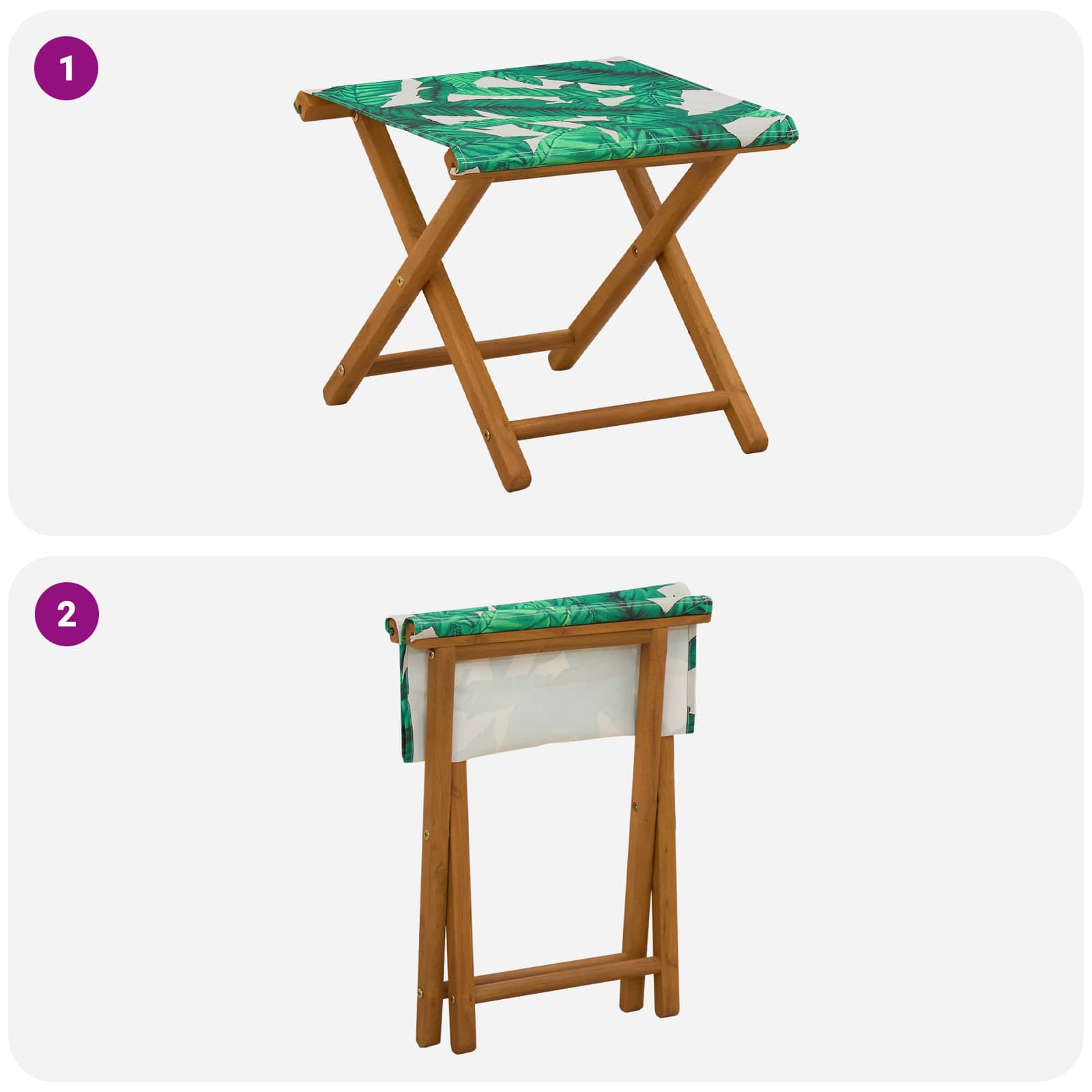 vidaXL Fotel ogrodowy 2 pcs Lite Drewno Eukaliptusowe motyw liści