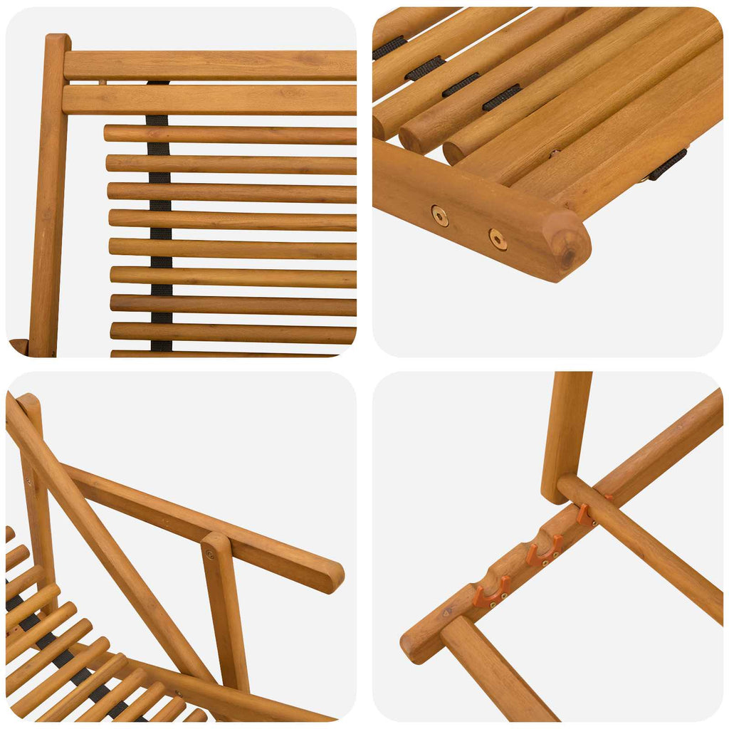 vidaXL Fotel ogrodowy 3 Pozycja Lite Drewno Eukaliptusowe naturalny