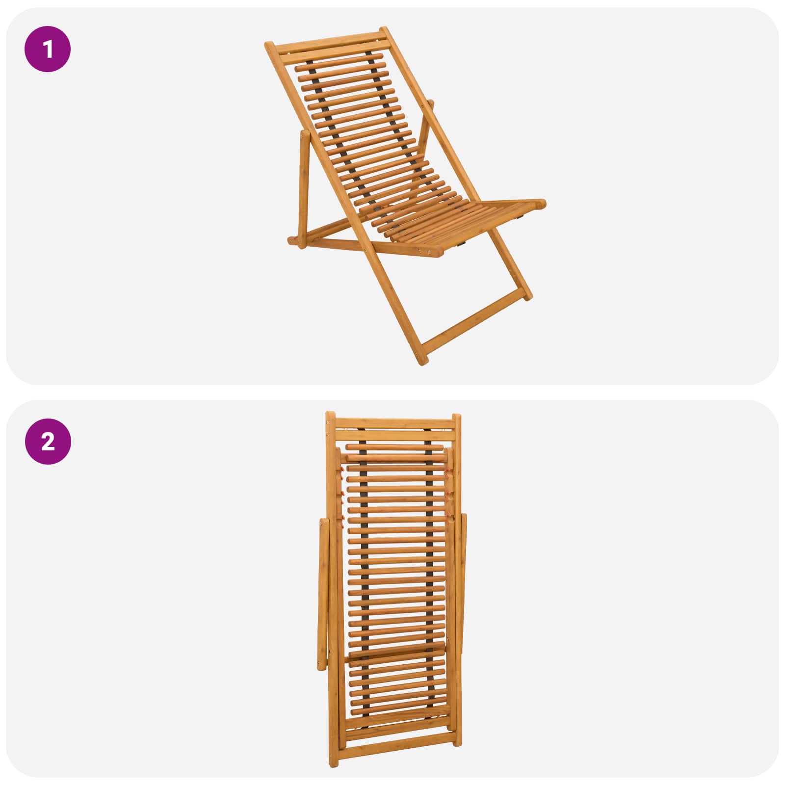 vidaXL Fotel ogrodowy 3 Pozycja Lite Drewno Eukaliptusowe naturalny