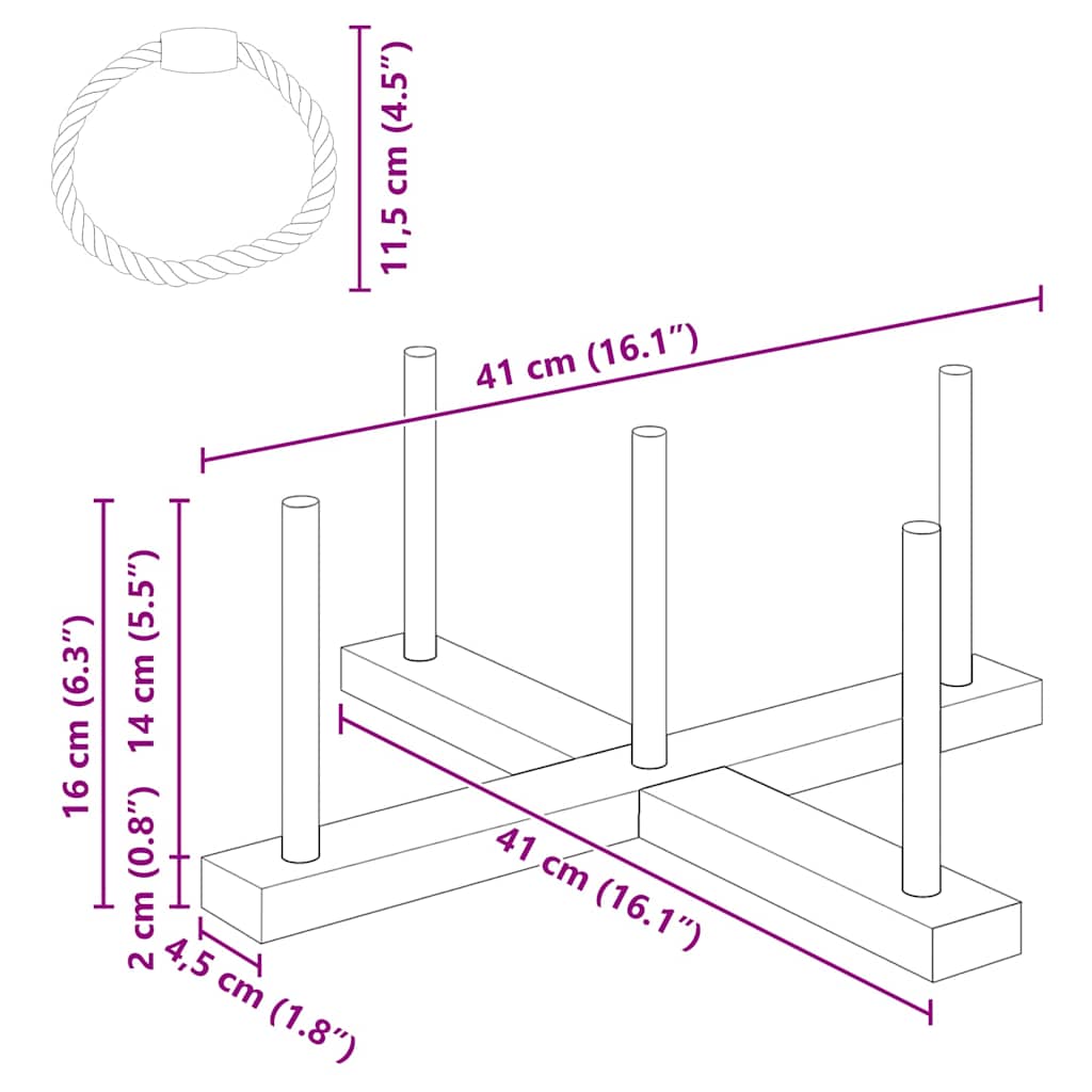 vidaXL Zestaw gier w ringa Wielokolorowe 41 x 41 x 16 cm