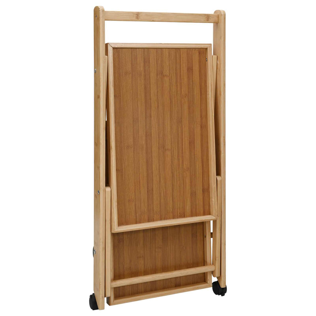 vidaXL Wózek kuchenny z kółkami Jasny Brąz 65 x 40,5 x 76,5 cm Bambus