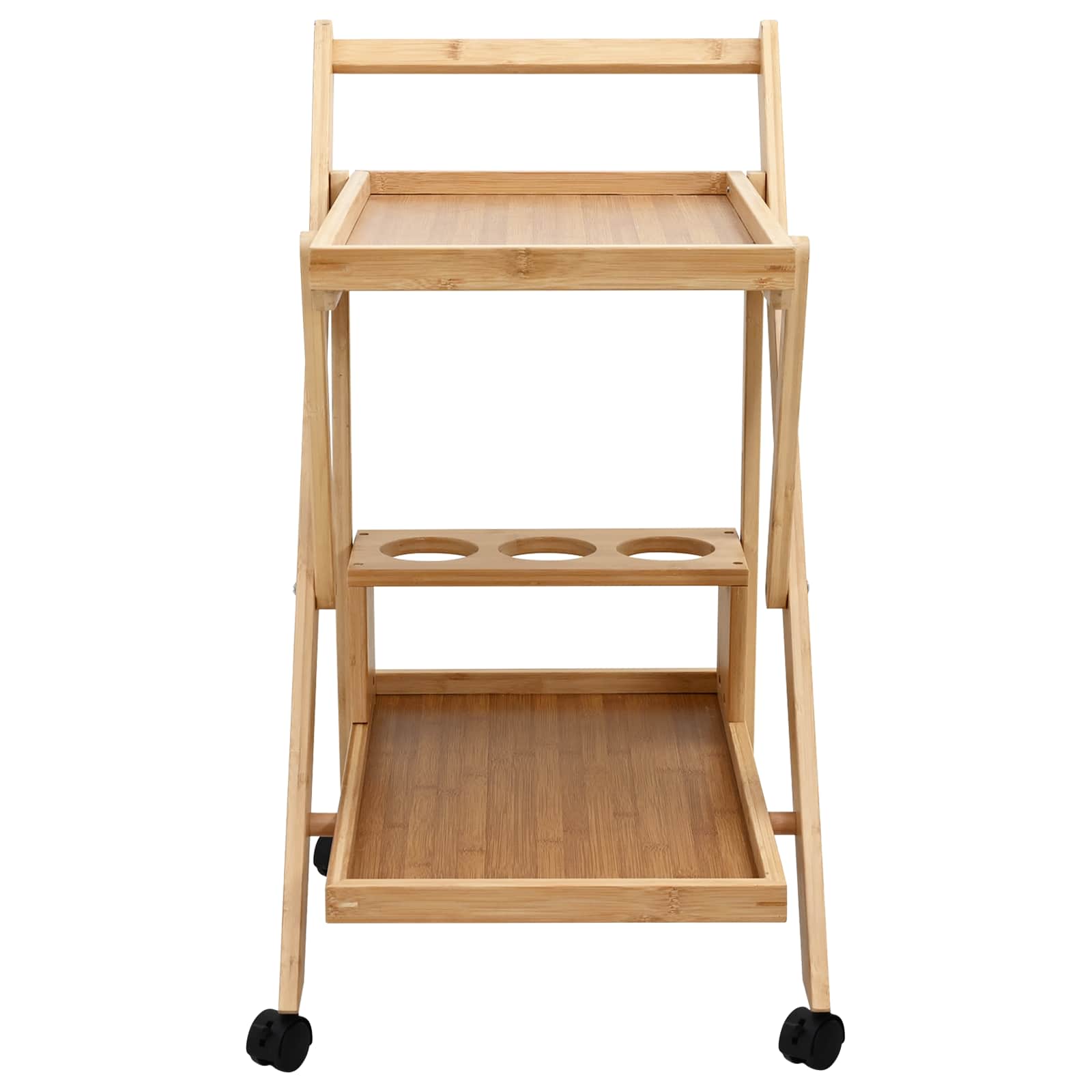 vidaXL Wózek kuchenny z kółkami Jasny Brąz 65 x 40,5 x 76,5 cm Bambus