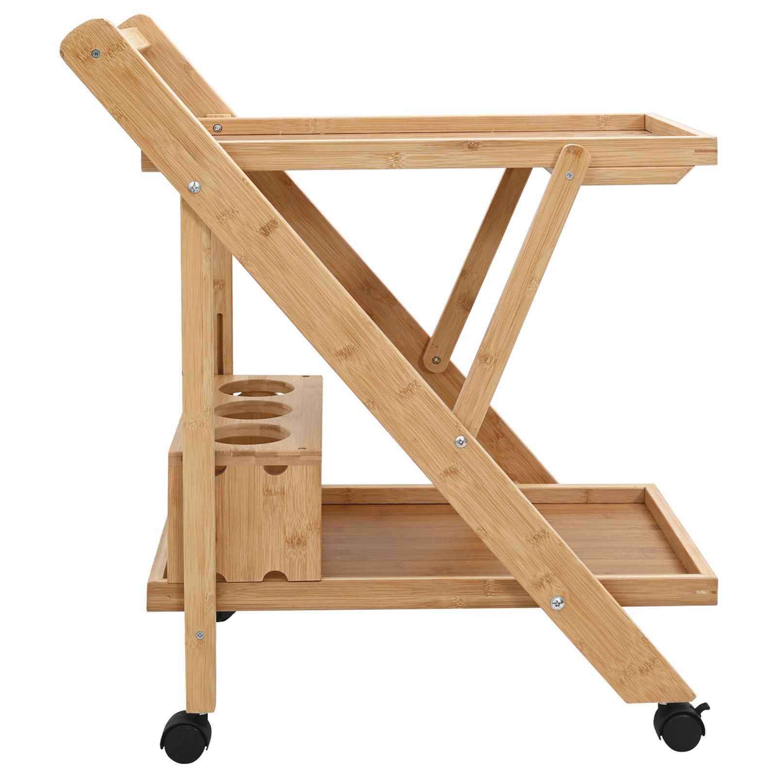 vidaXL Wózek kuchenny z kółkami Jasny Brąz 65 x 40,5 x 76,5 cm Bambus