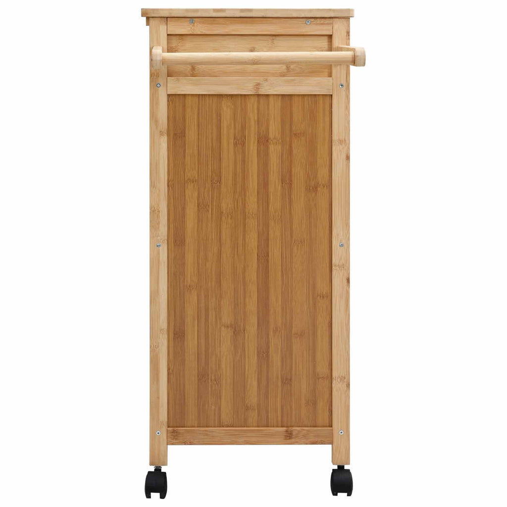 vidaXL Wózek kuchenny z kółkami Naturalny 90,5 x 36 x 86,5 cm Bambus