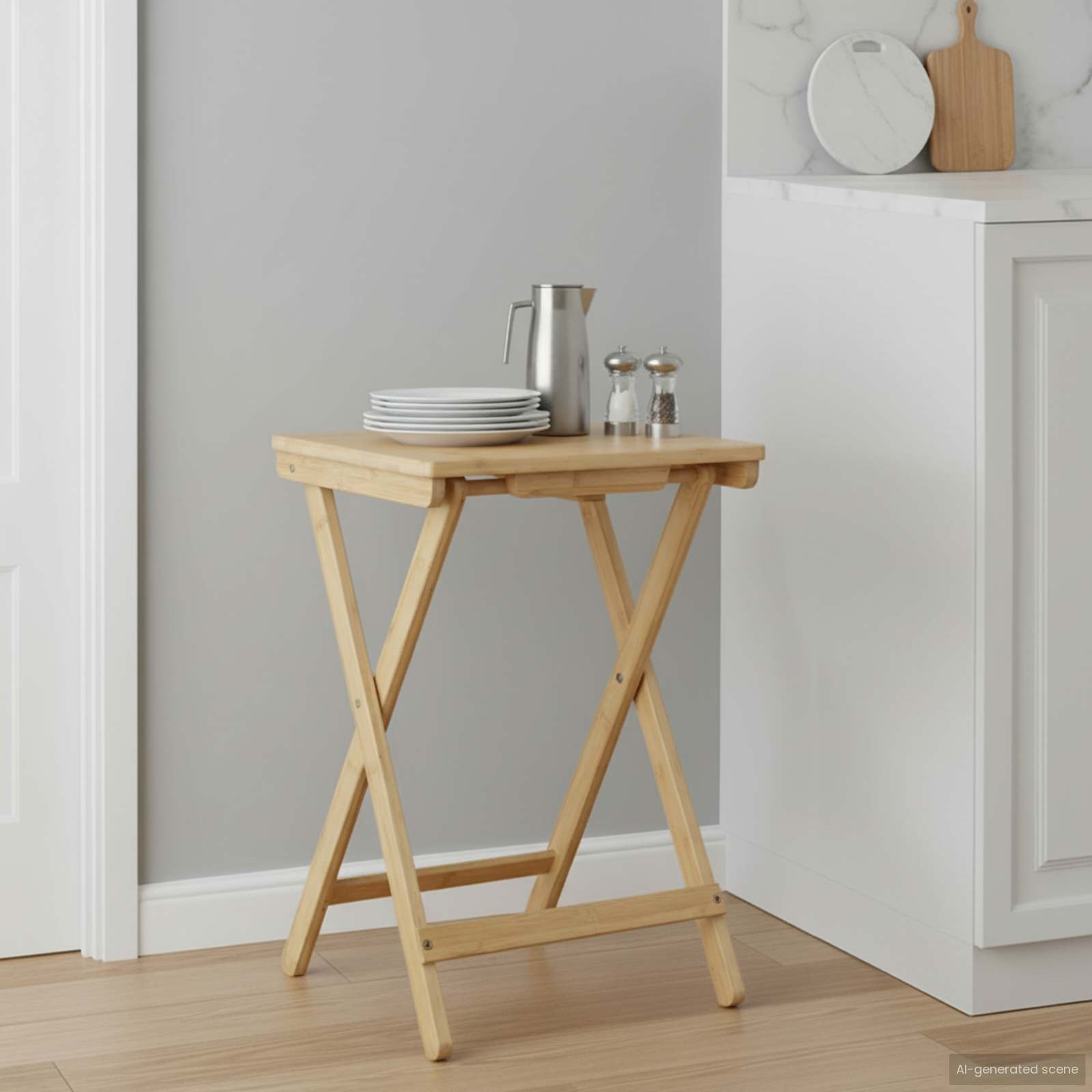 vidaXL Stół kuchenny Naturalny 40 x 30 x 53,5 cm Bambus