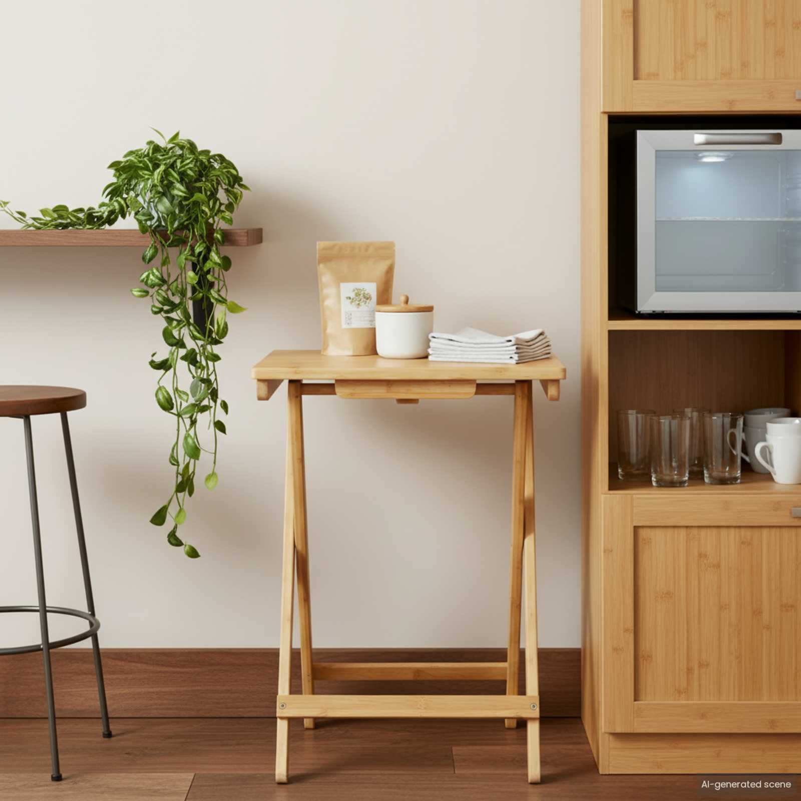 vidaXL Stół kuchenny Naturalny 40 x 30 x 53,5 cm Bambus