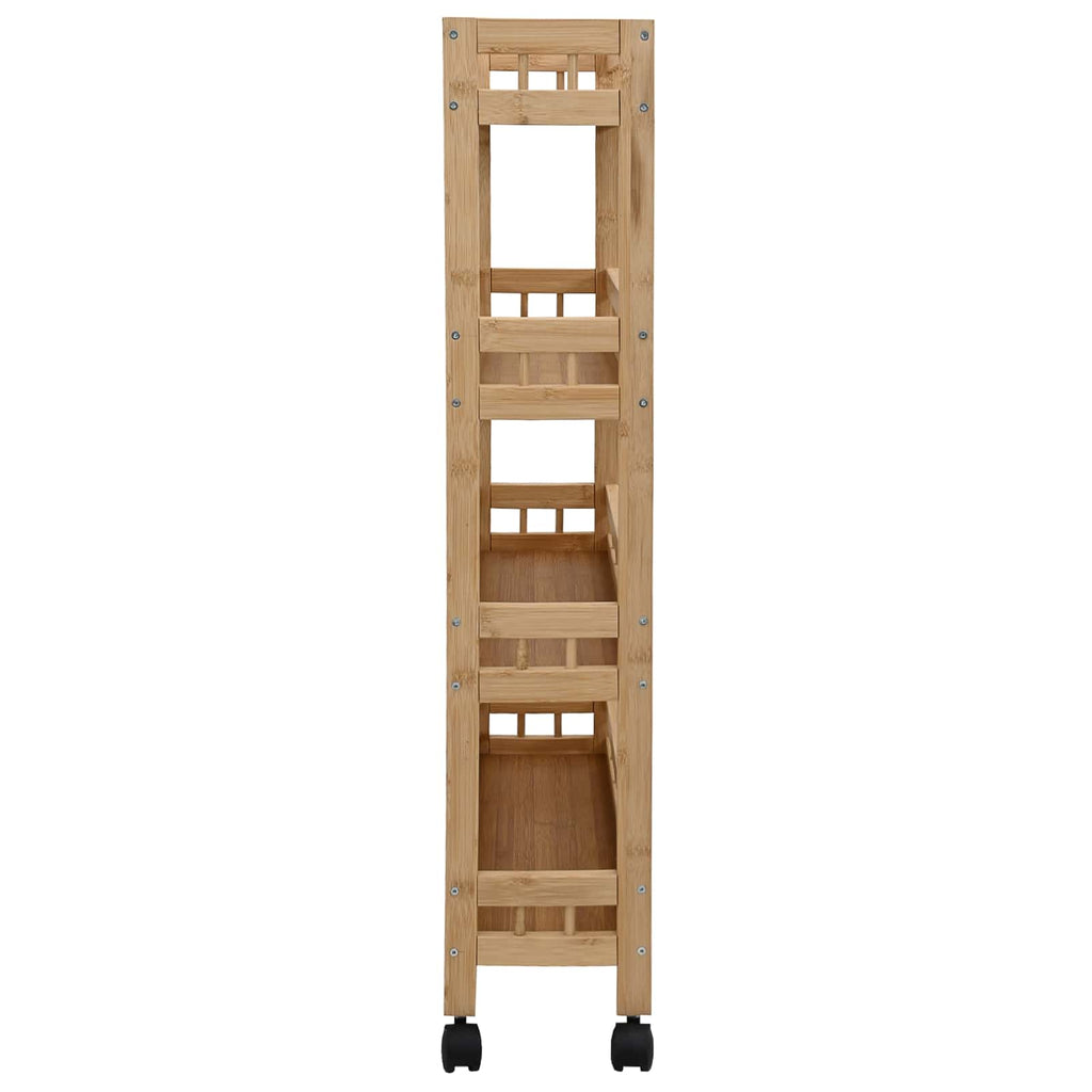 vidaXL Wózek kuchenny z kółkami Naturalny 60 x 18 x 97 cm Bambus